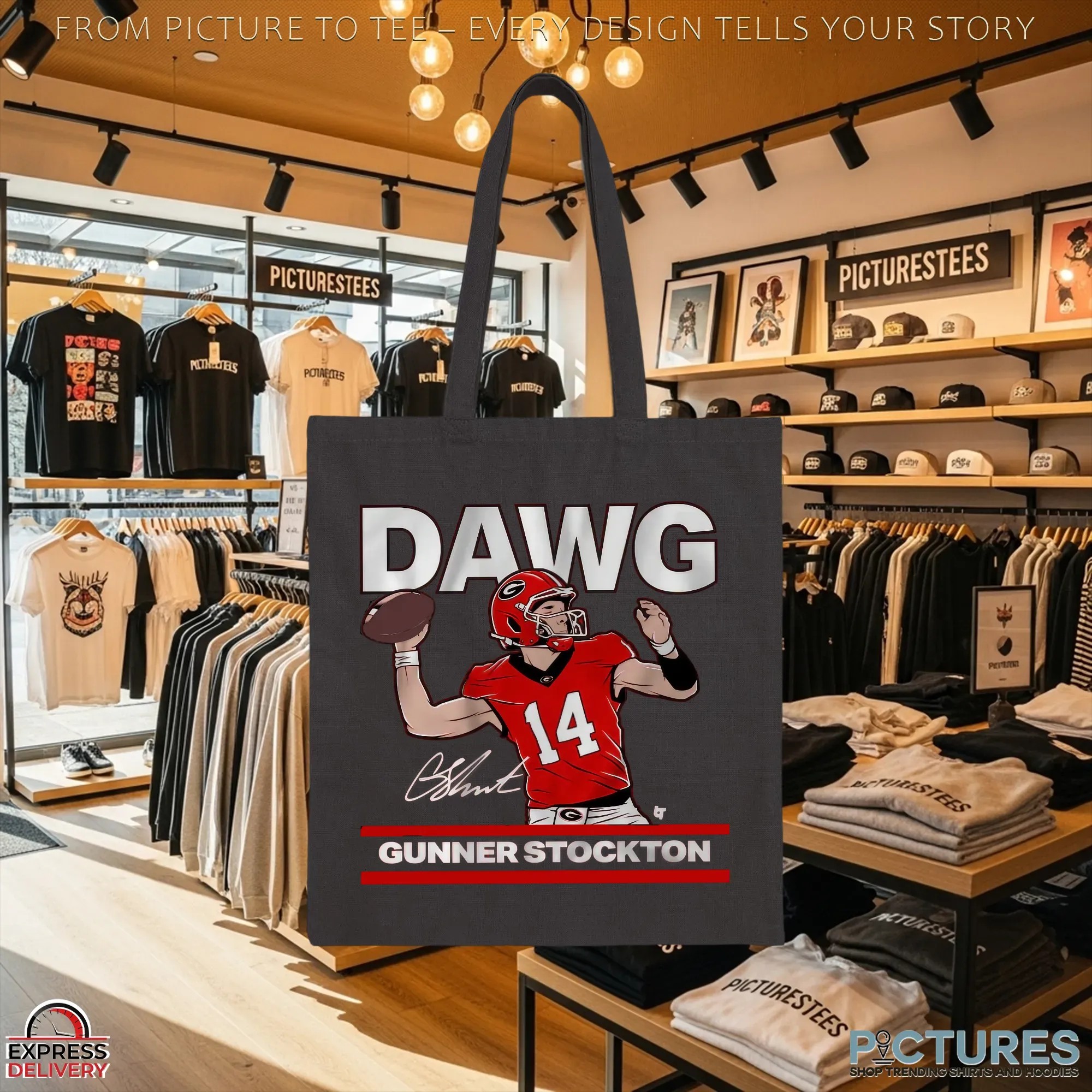 Georgia Football Gunner Stockton Is A Dawg Signature T Shirt