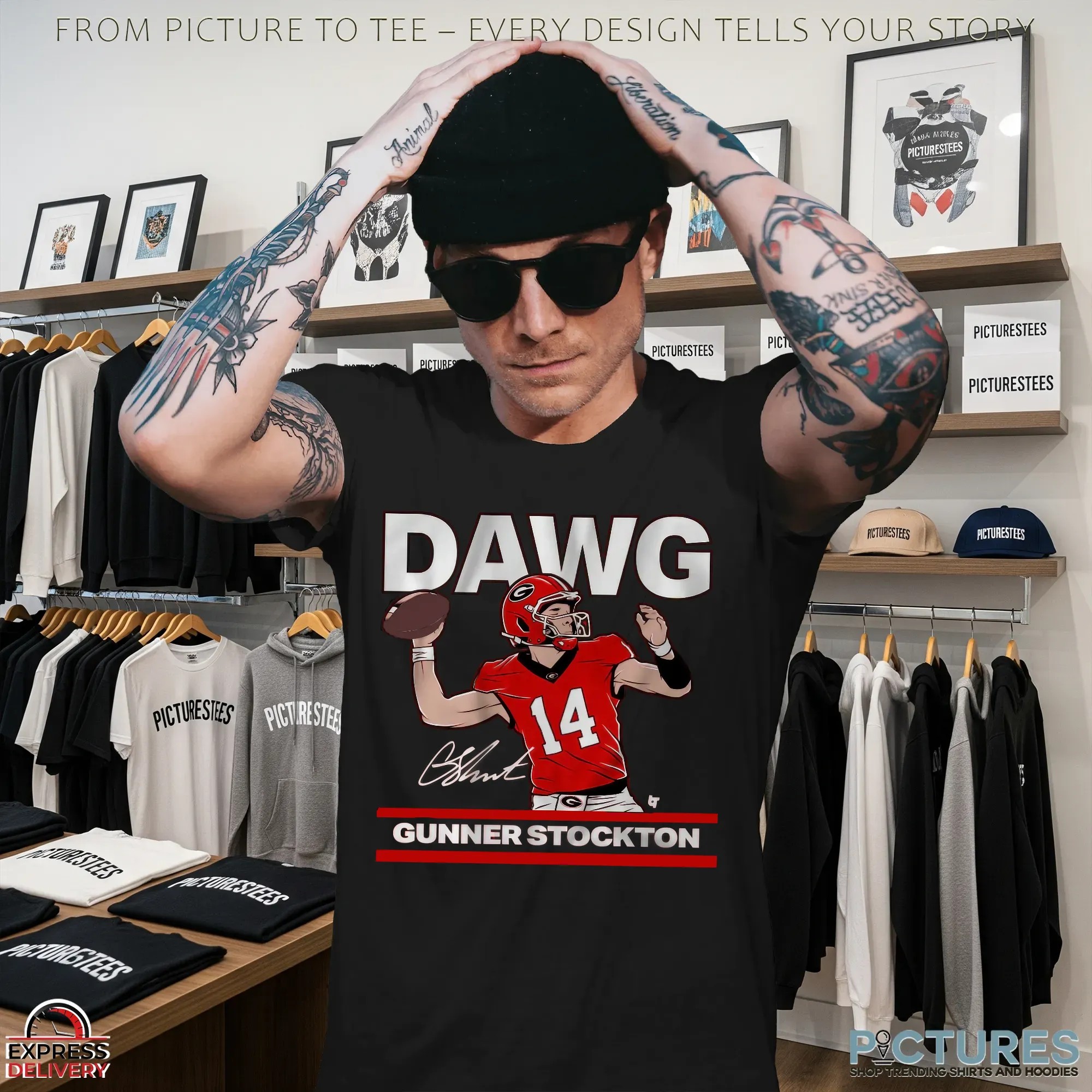 Georgia Football Gunner Stockton Is A Dawg Signature T Shirt
