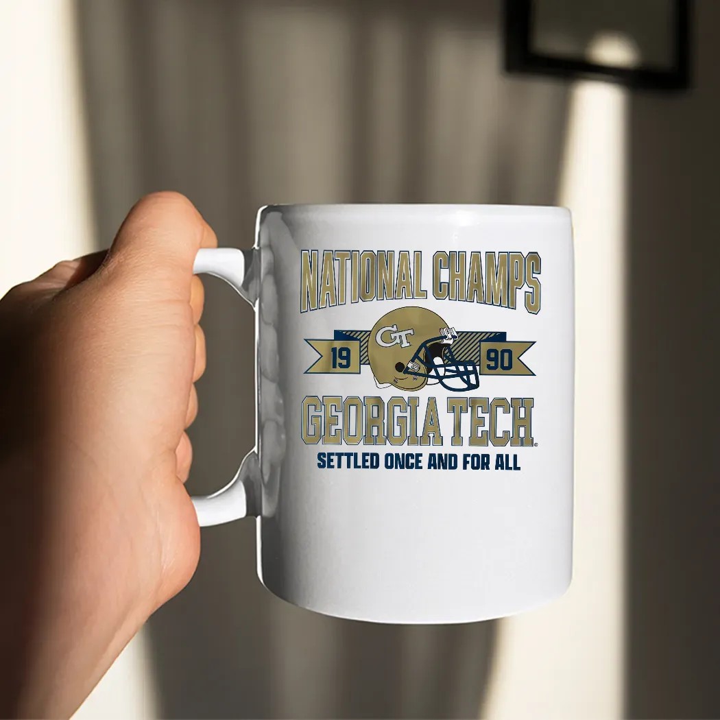 Georgia Tech Football 1990 National Champs Settled Once And For All Helmet Vintage T Shirt