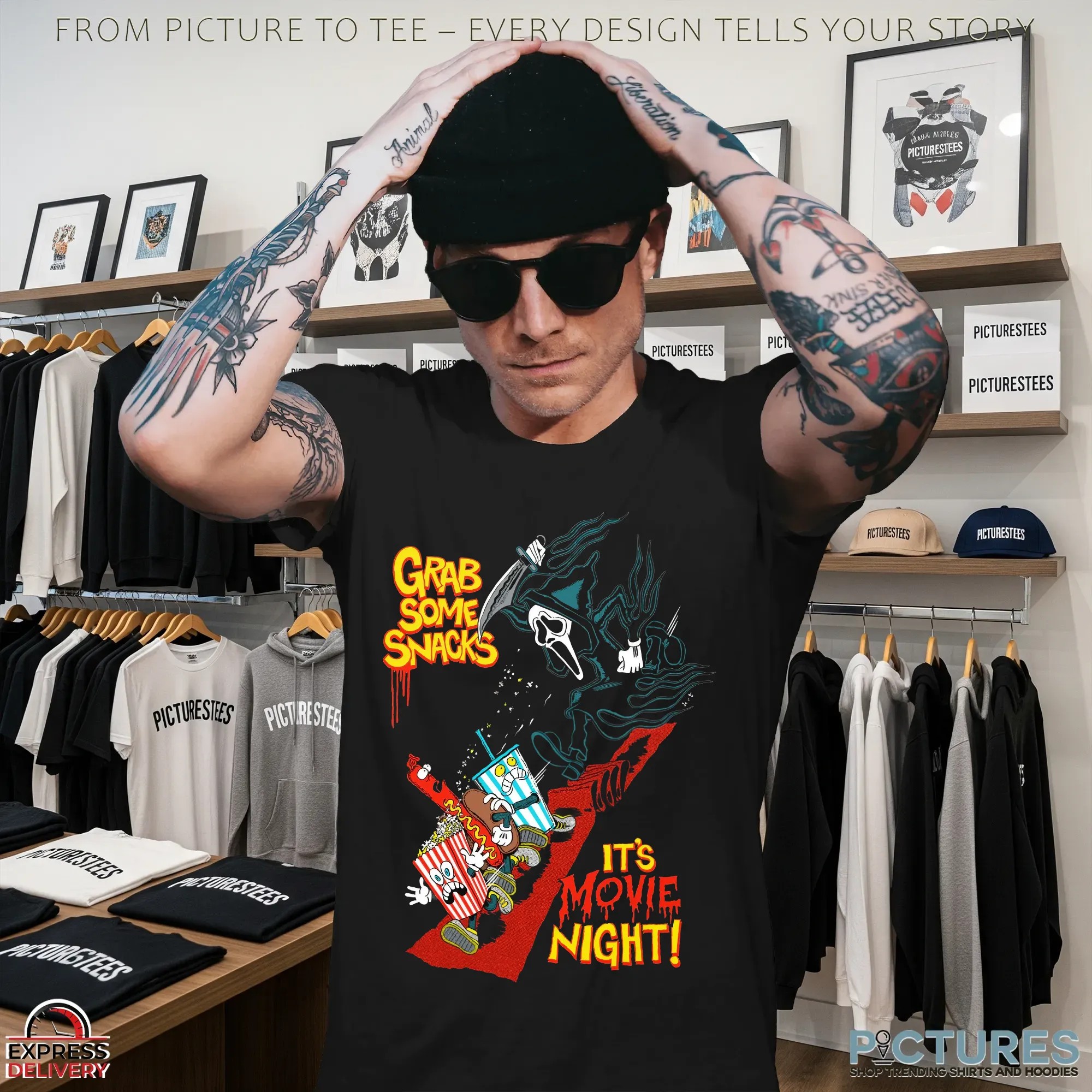 Ghost Face Grab Some Snacks It's The Movies Night Halloween T Shirt