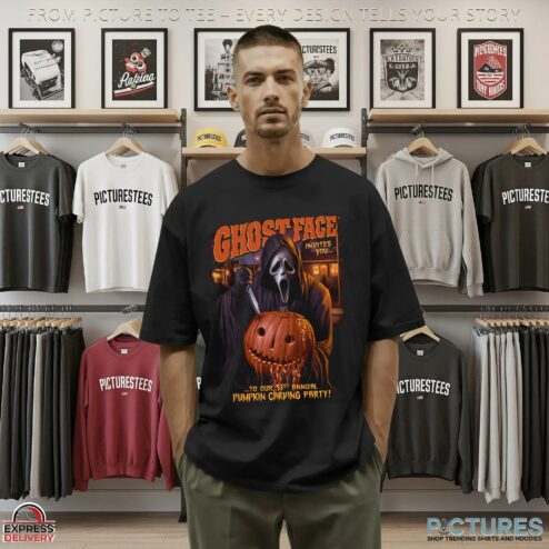 Ghostface Invites You To Our 31st Annual Pumpkin Carving Halloween Party T Shirt