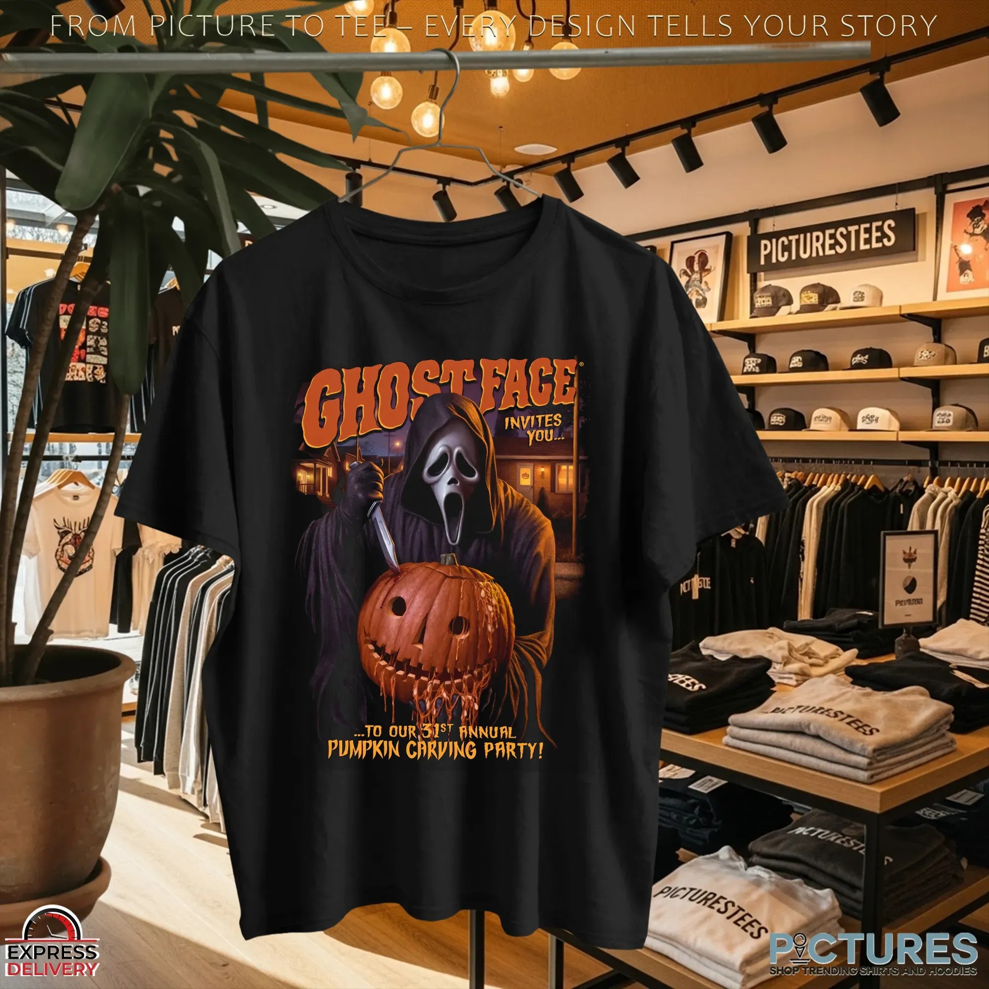 Ghostface Invites You To Our 31st Annual Pumpkin Carving Halloween Party T Shirt