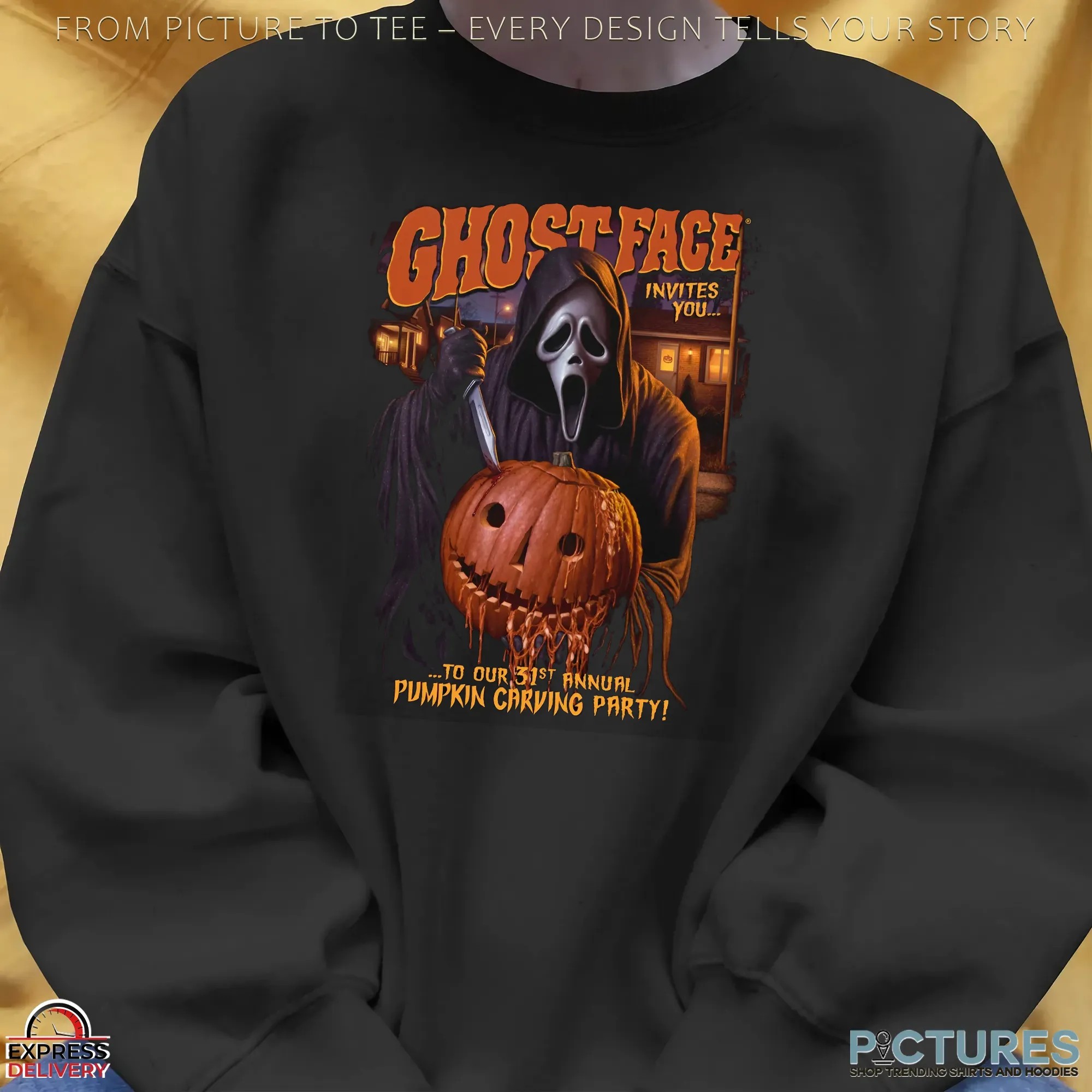 Ghostface Invites You To Our 31st Annual Pumpkin Carving Halloween Party T Shirt