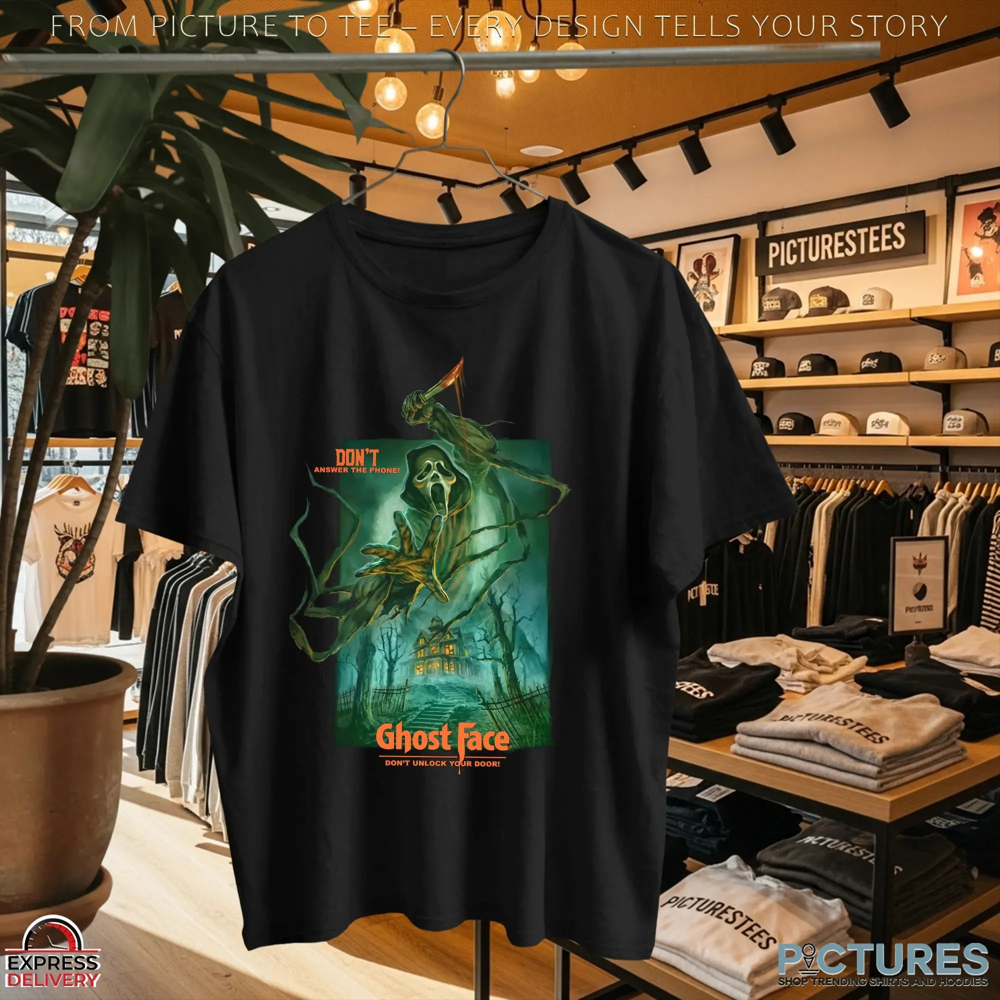Ghostface Night Of Fright Don't Answer The Phone Don't Unlock You Door Halloween T Shirt