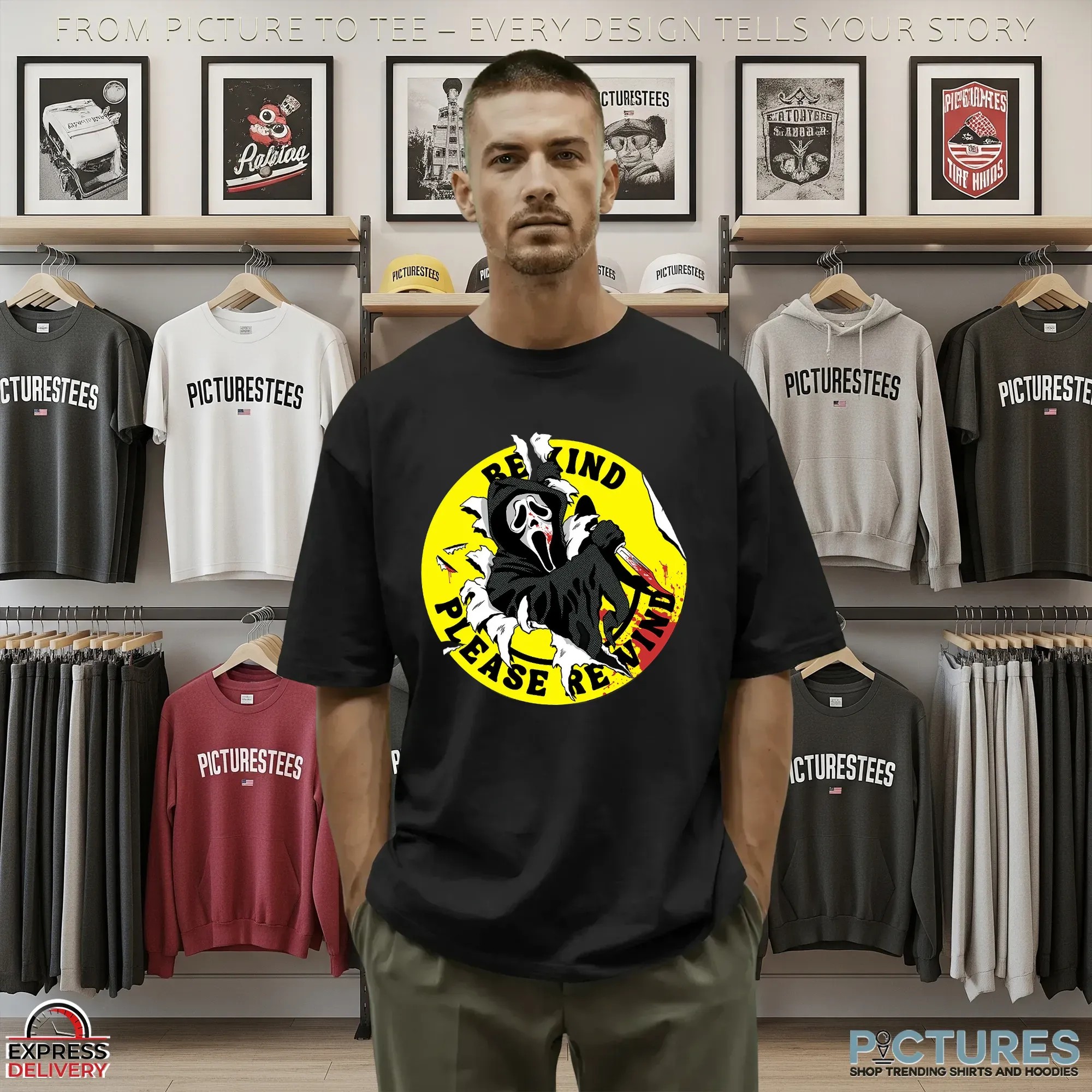 Ghostface Video Store Psa Baseball Halloween T Shirt