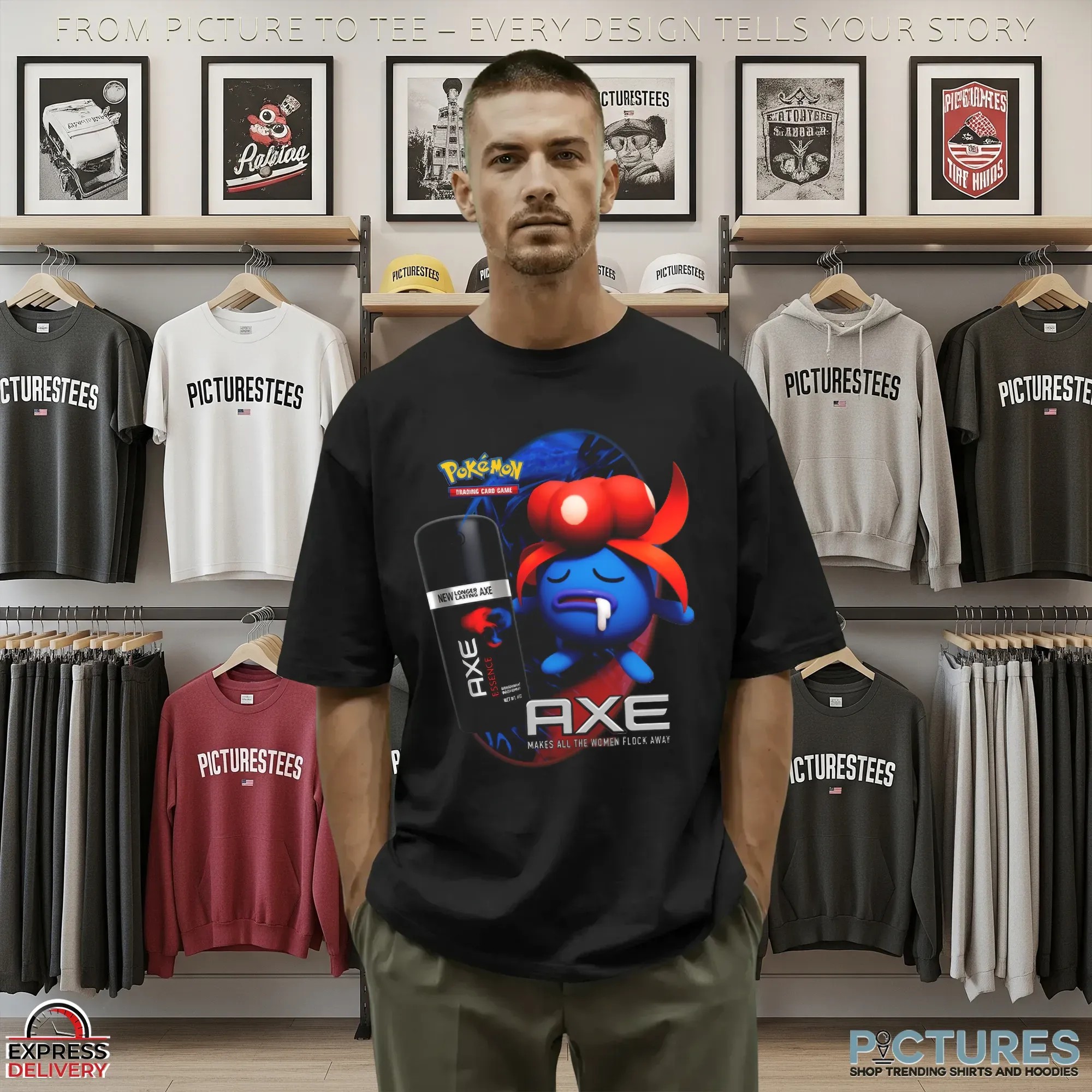 Gloom Pokémon Axe Body Spray Parody Retro Pokémon Trading Card Game T Shirt