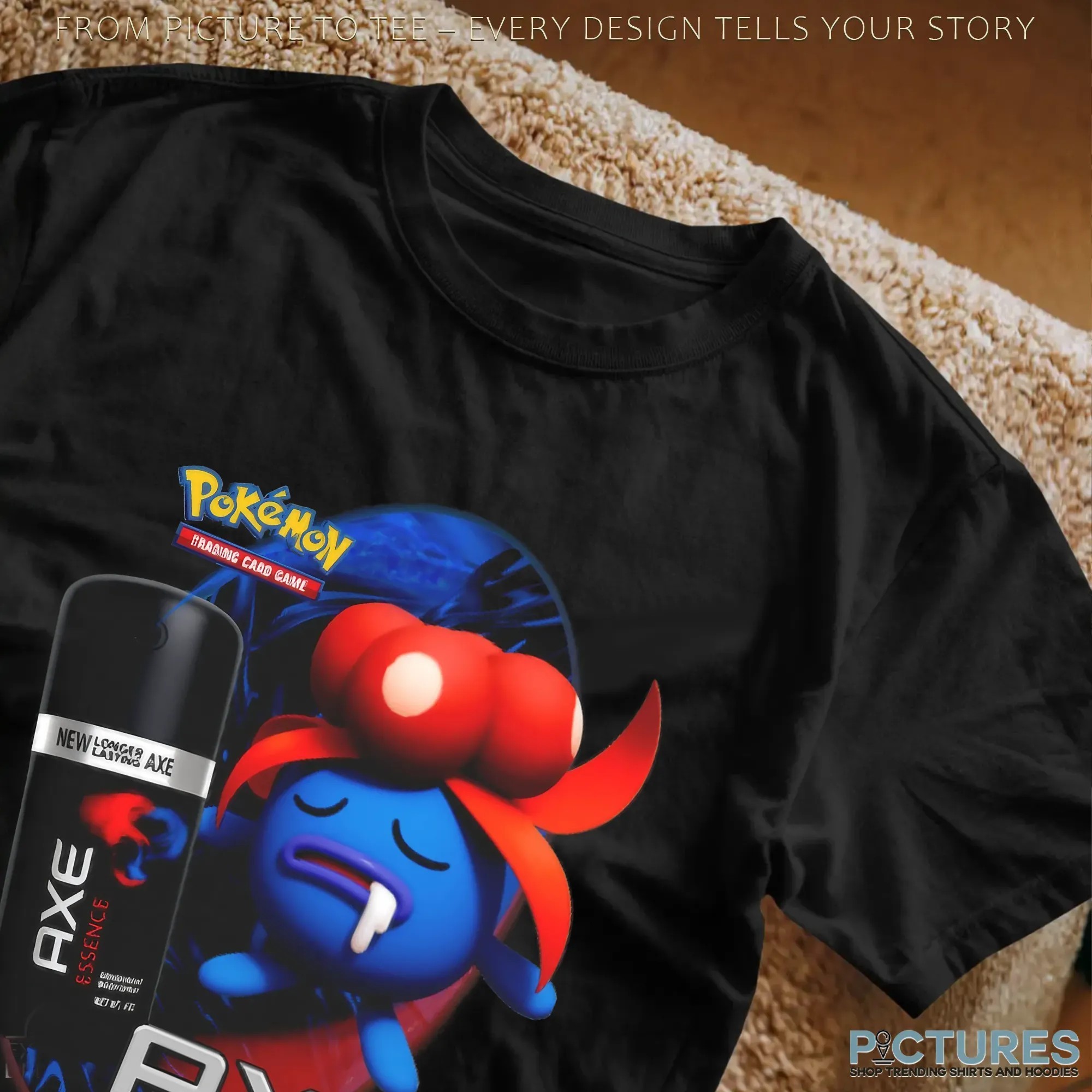 Gloom Pokémon Axe Body Spray Parody Retro Pokémon Trading Card Game T Shirt