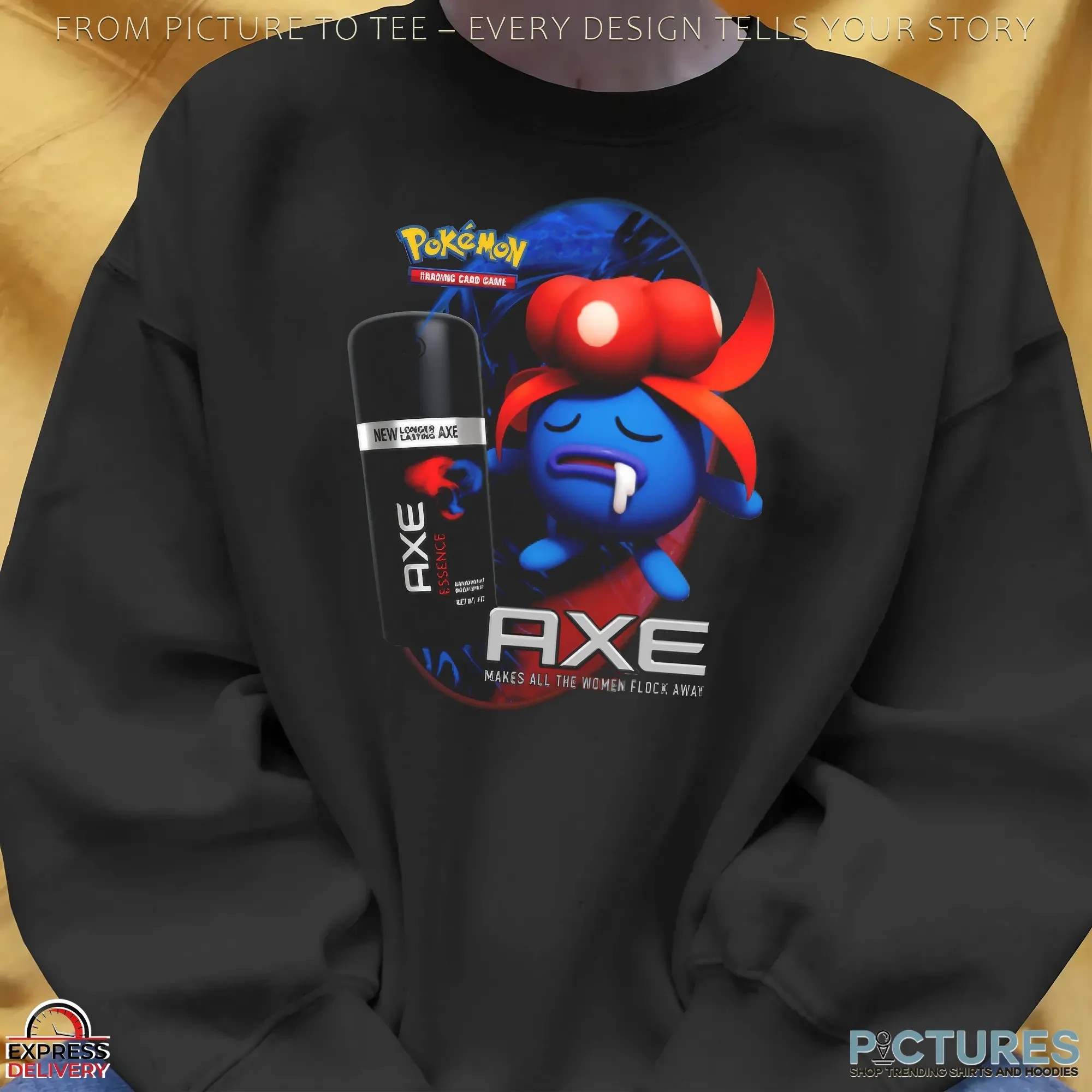 Gloom Pokémon Axe Body Spray Parody Retro Pokémon Trading Card Game T Shirt