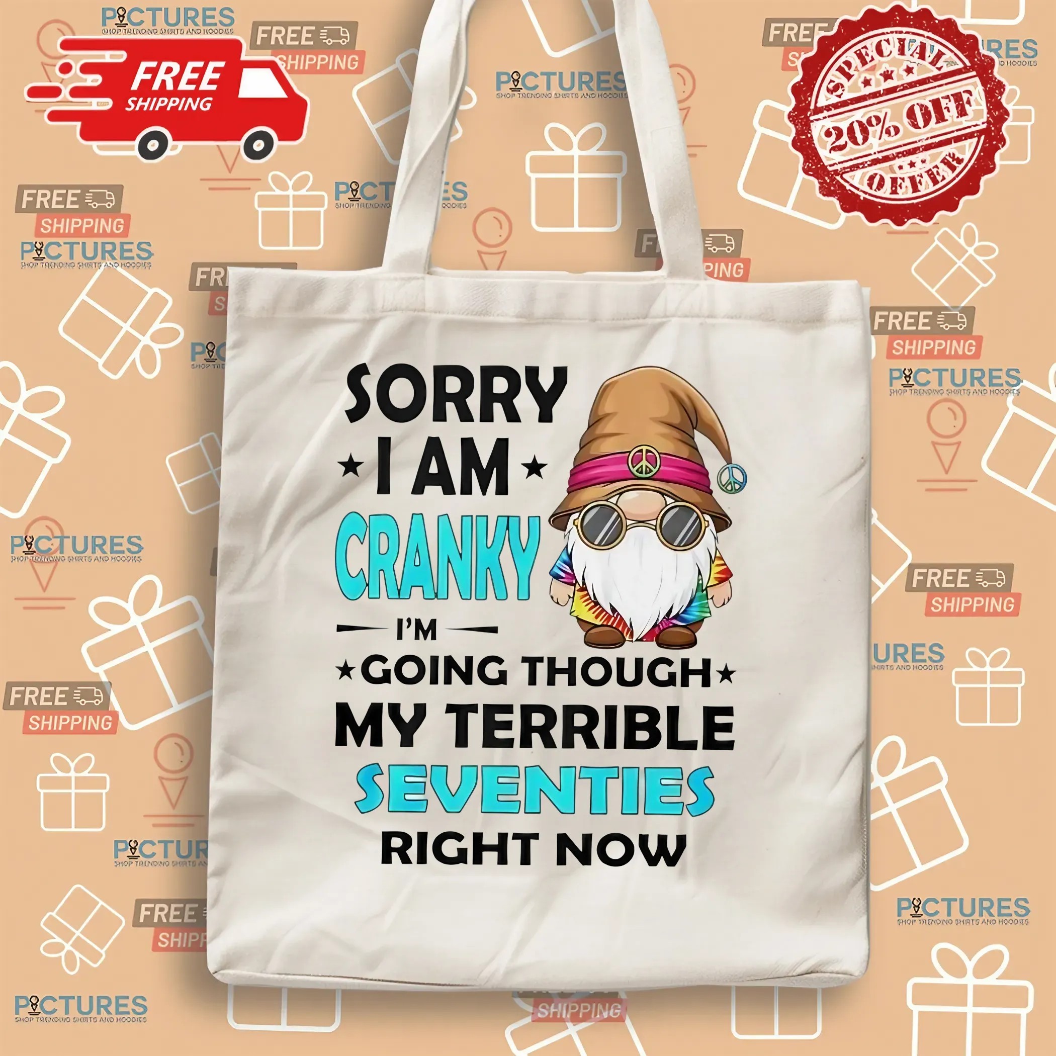 Gnome Sorry I Am Cranky I'm Going Through My Terrible Seventies T Shirt