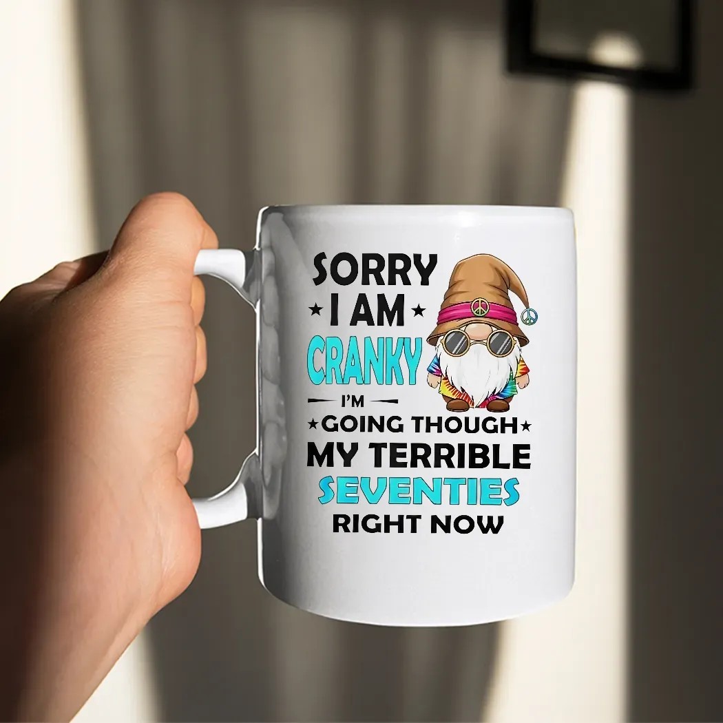 Gnome Sorry I Am Cranky I'm Going Through My Terrible Seventies T Shirt