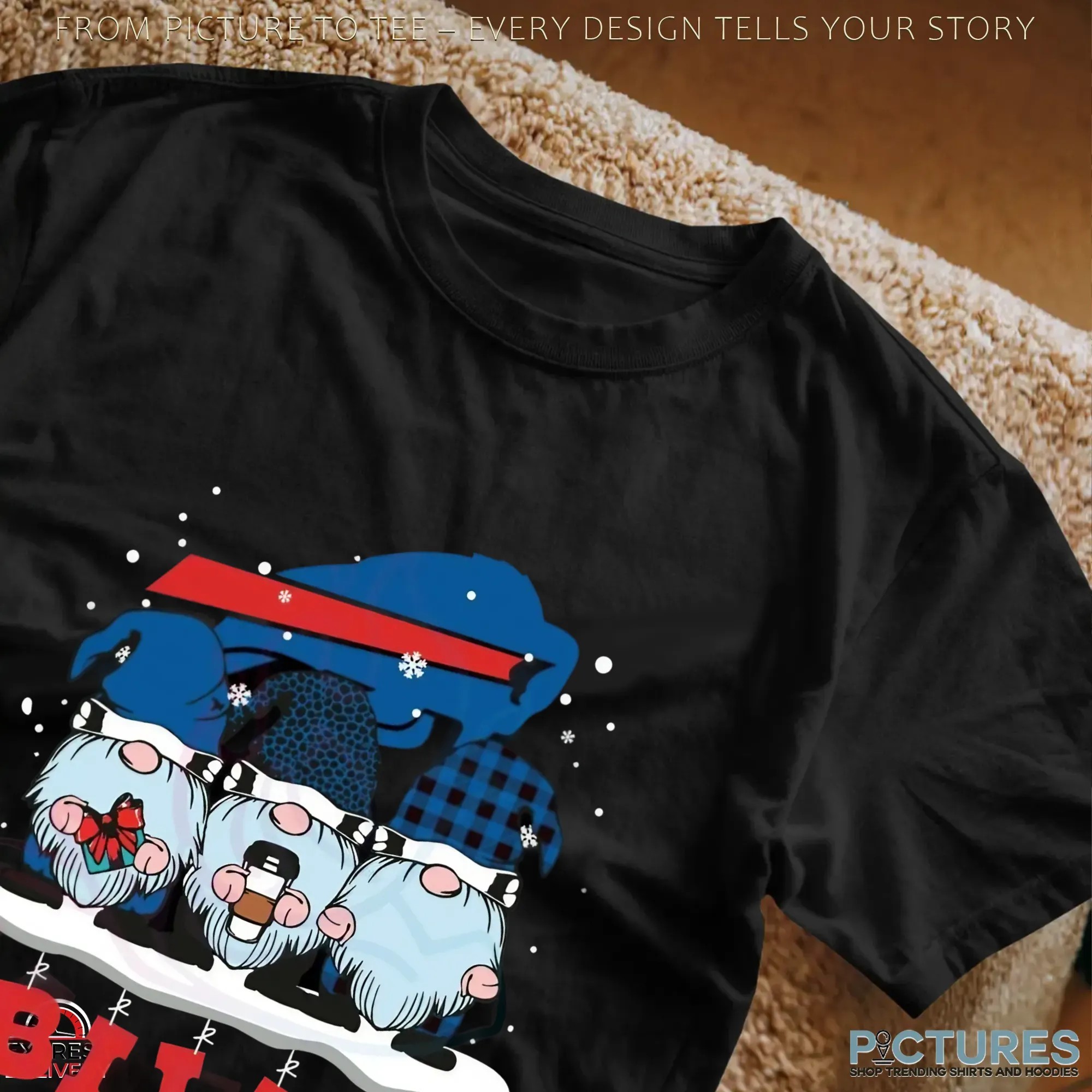 Gnomes Buffalo Bills Christmas Holiday NFL Football Fan Graphic T Shirt