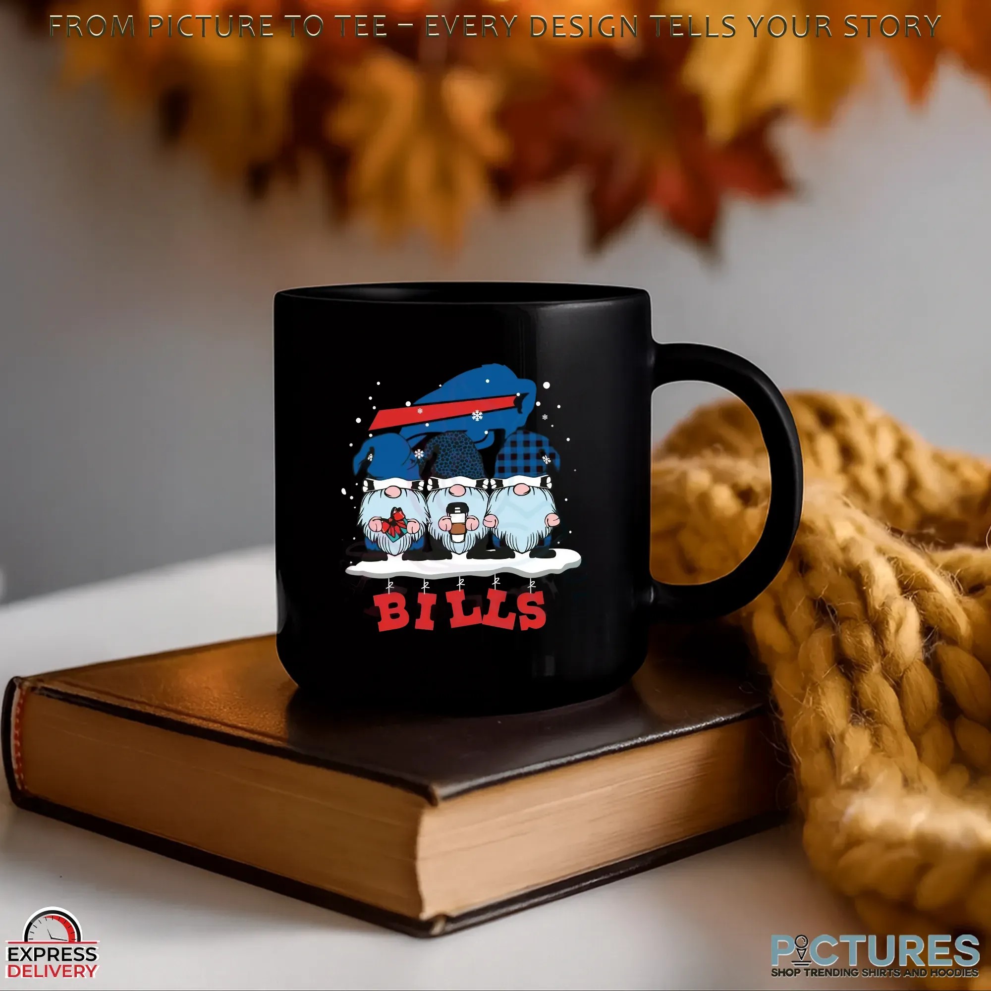 Gnomes Buffalo Bills Christmas Holiday NFL Football Fan Graphic T Shirt