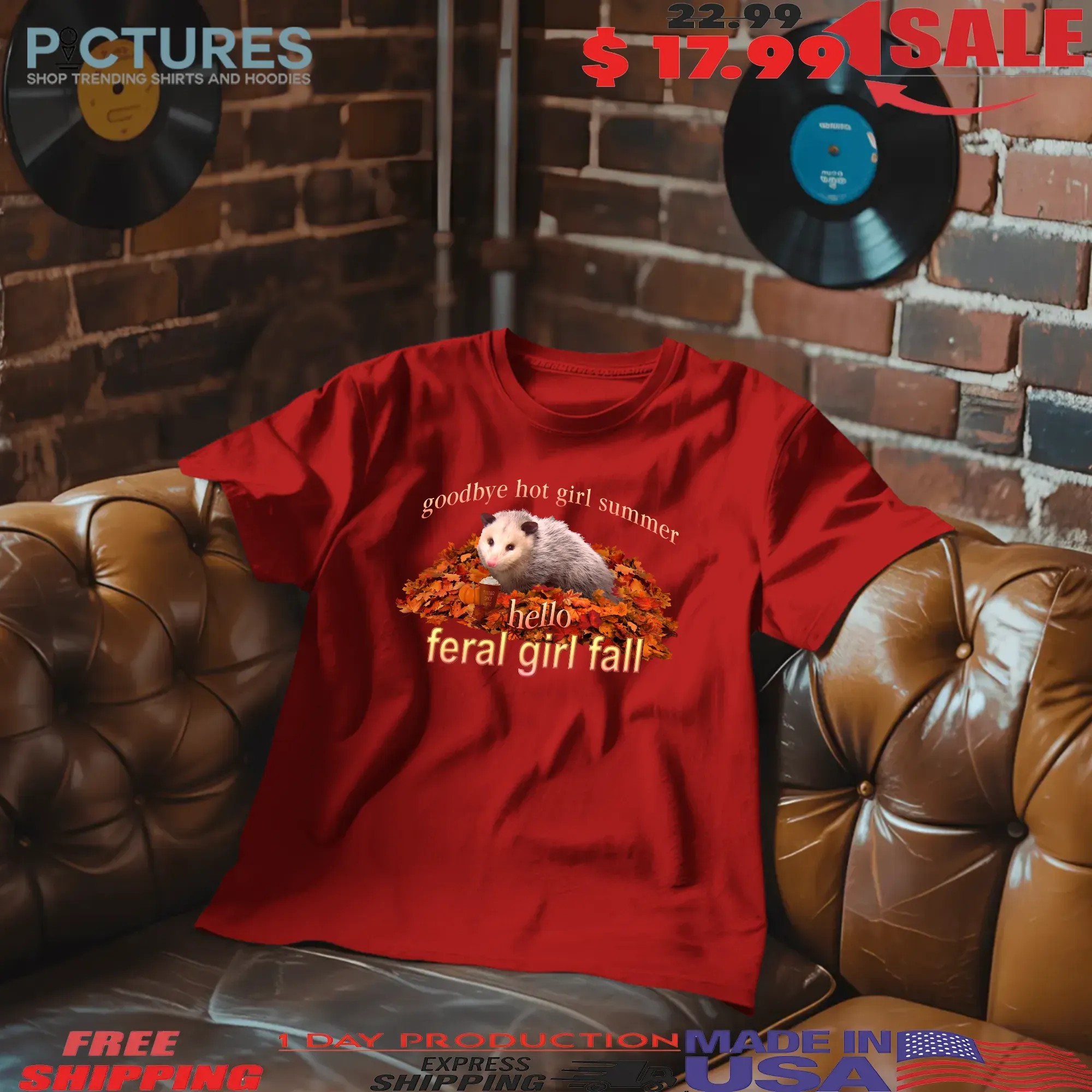 Goodbye Hot Girl Summer Hello Feral Girl Fall Autumn Possum T Shirt