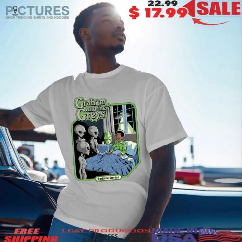 Graham And The Greys Bedtime Stories Alien Ufo Halloween Graphic T Shirt