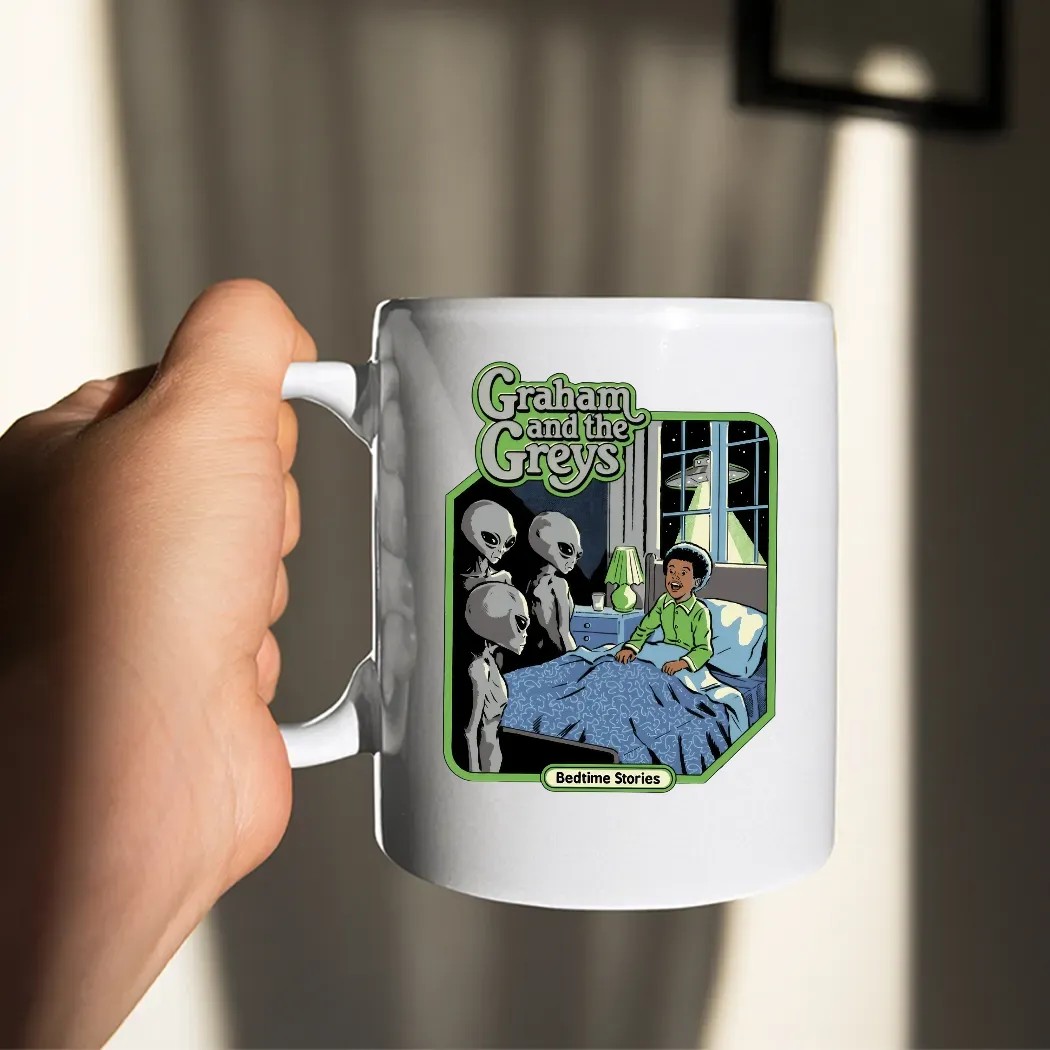 Graham And The Greys Bedtime Stories Alien Ufo Halloween Graphic T Shirt