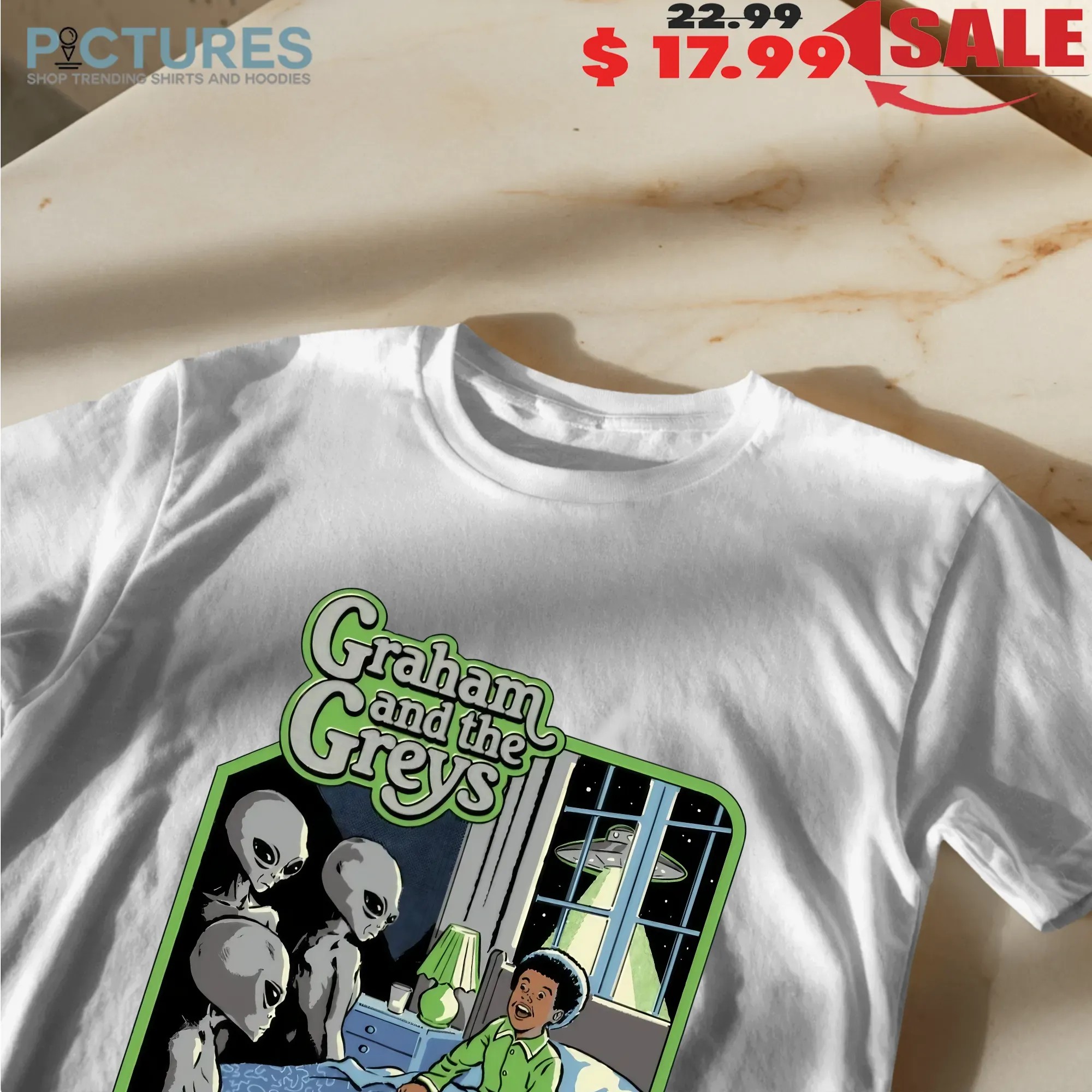 Graham And The Greys Bedtime Stories Alien Ufo Halloween Graphic T Shirt