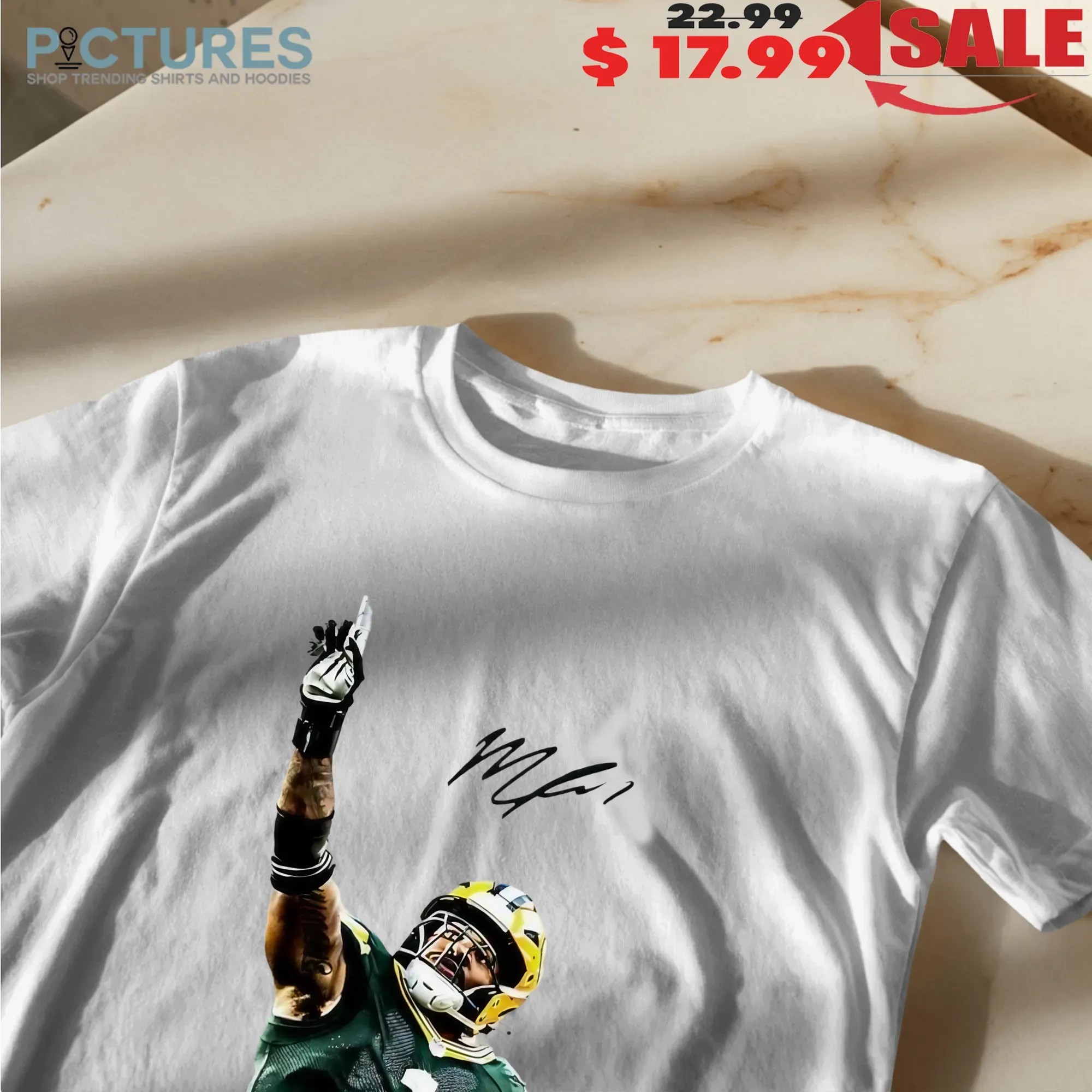 Green Bay Packers Micah Parsons One Up One Hand Graphic Signature T Shirt