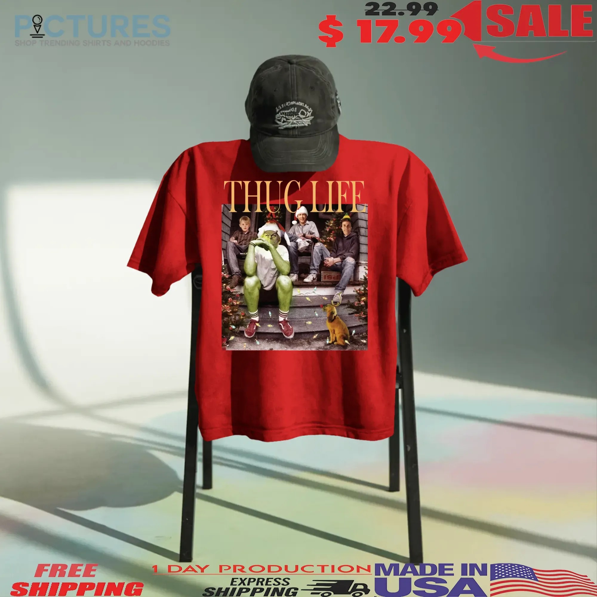 Grinch And Friends Thug Life Christmas T Shirt