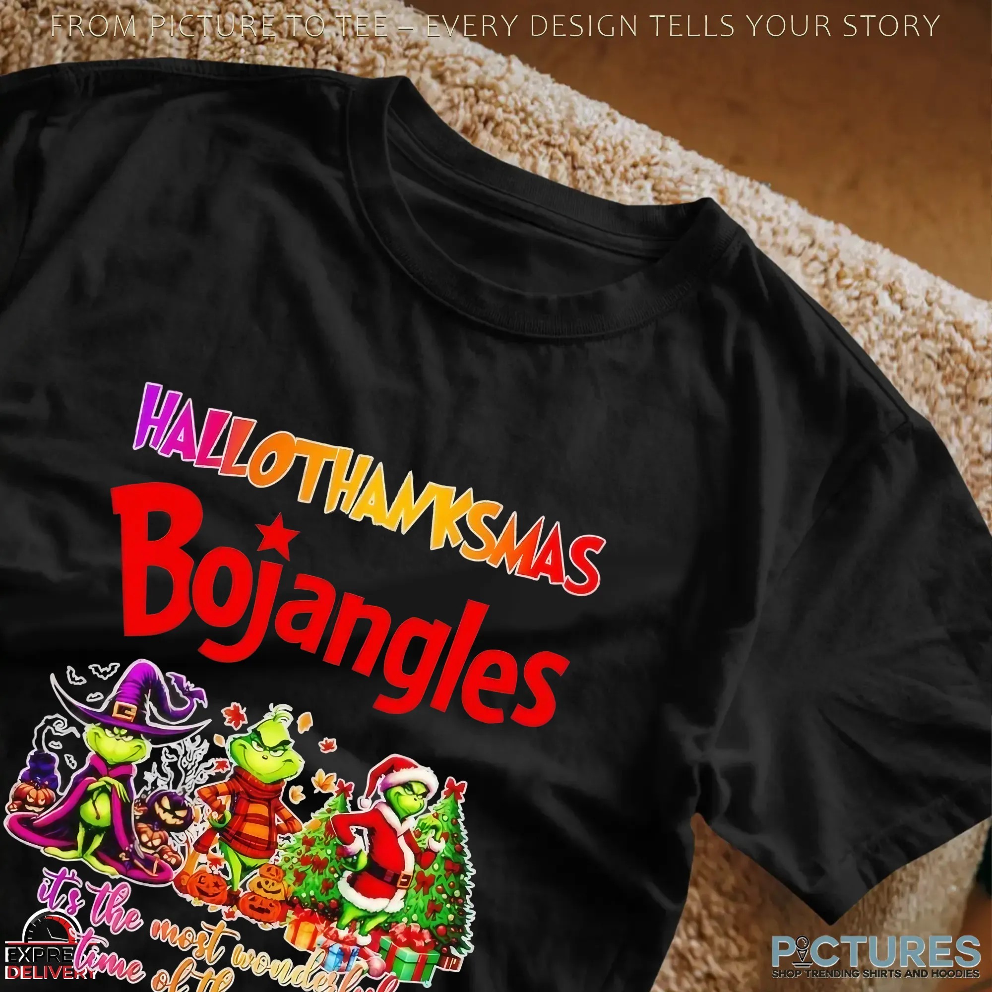 Grinch Bojangles Hallothanksmas It's The Most Wonderful Time Of The Year Christmas Mashup T Shirt