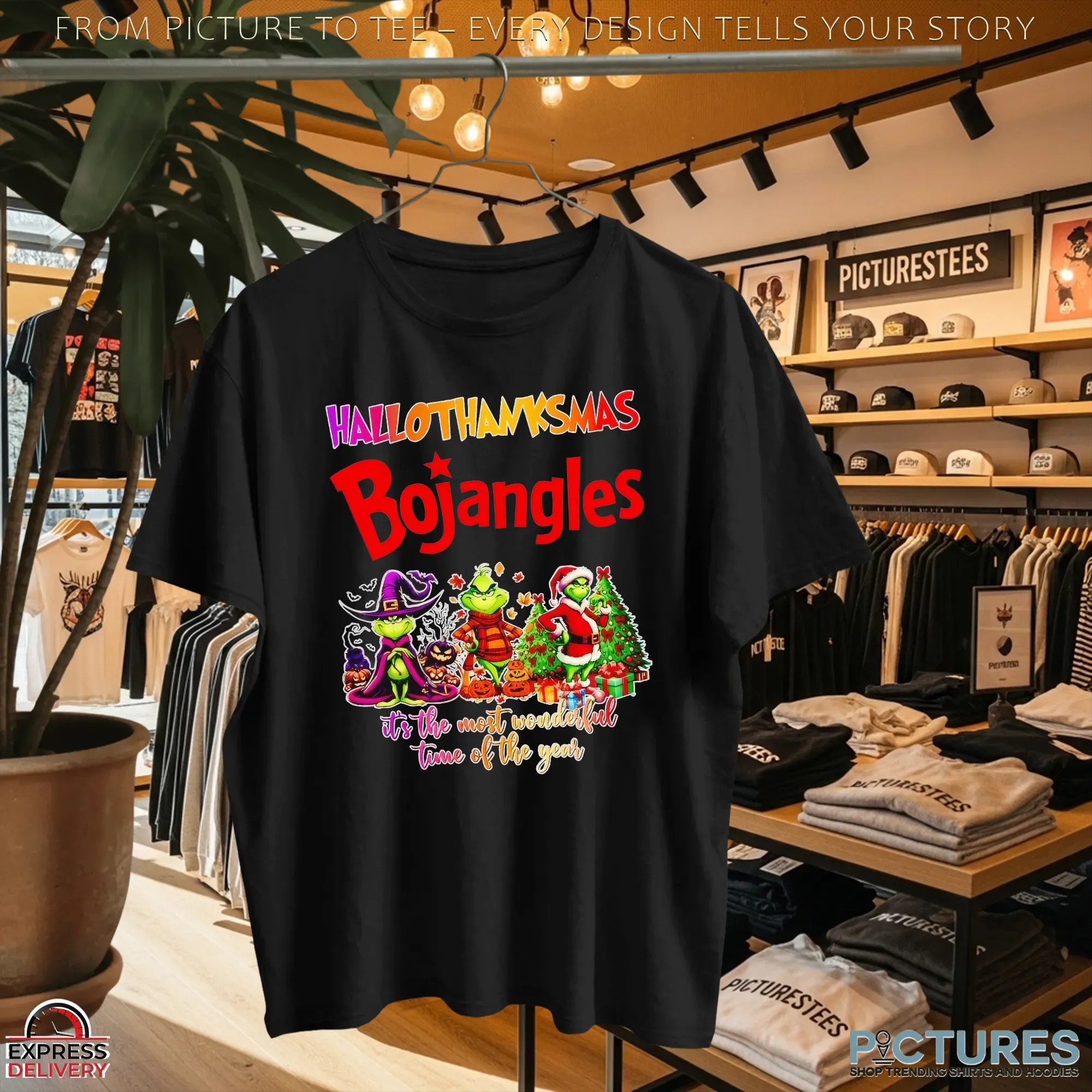 Grinch Bojangles Hallothanksmas It's The Most Wonderful Time Of The Year Christmas Mashup T Shirt