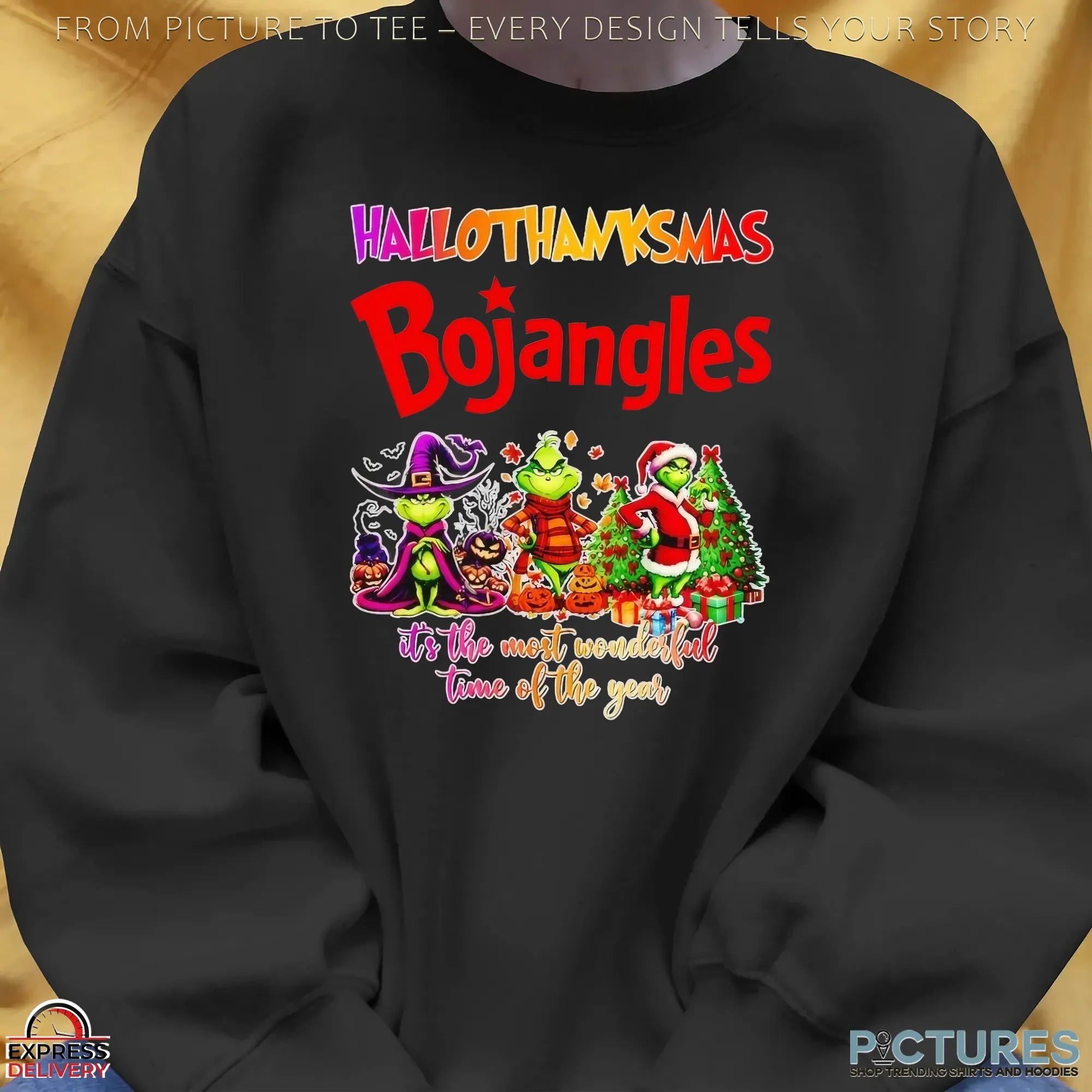 Grinch Bojangles Hallothanksmas It's The Most Wonderful Time Of The Year Christmas Mashup T Shirt