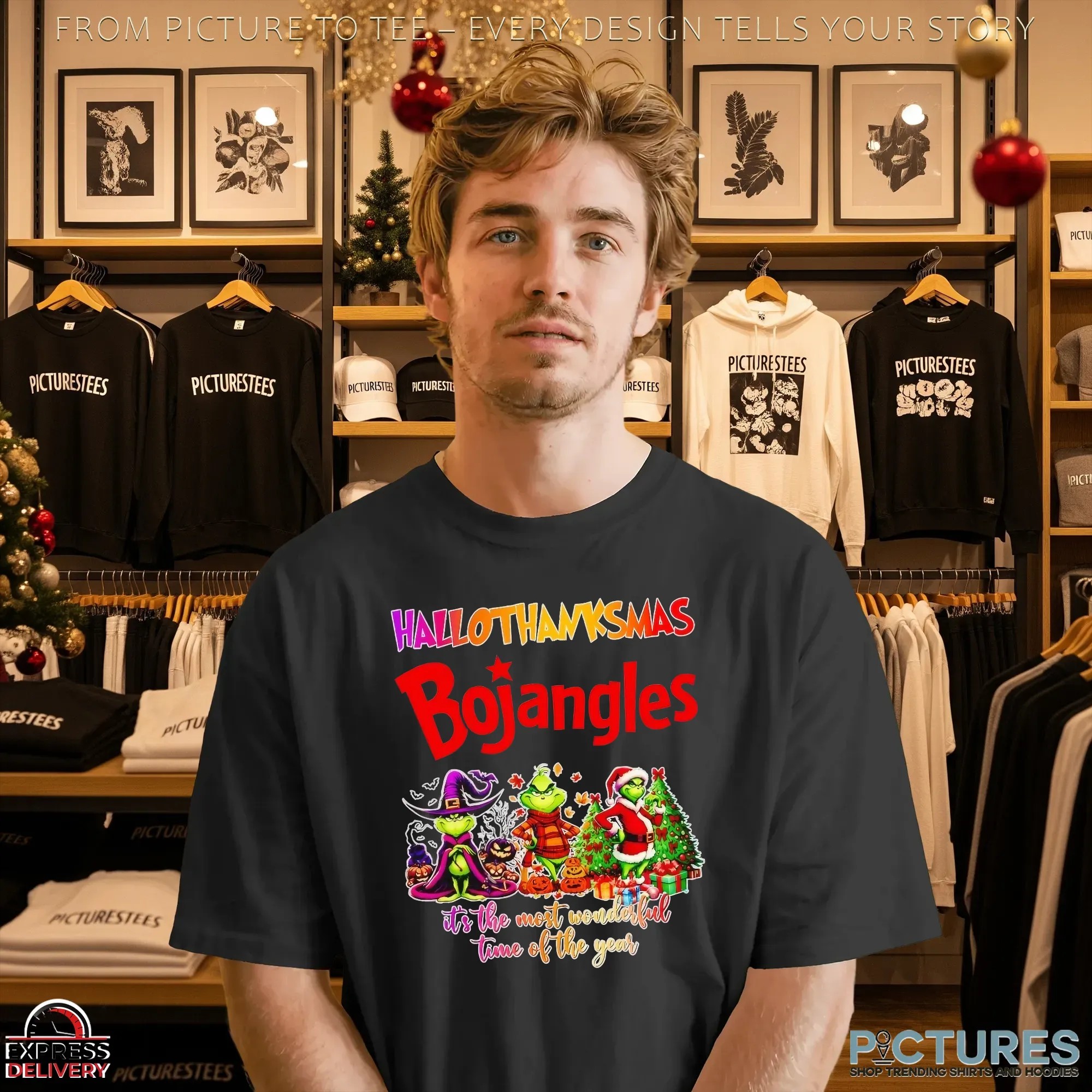 Grinch Bojangles Hallothanksmas It's The Most Wonderful Time Of The Year Christmas Mashup T Shirt