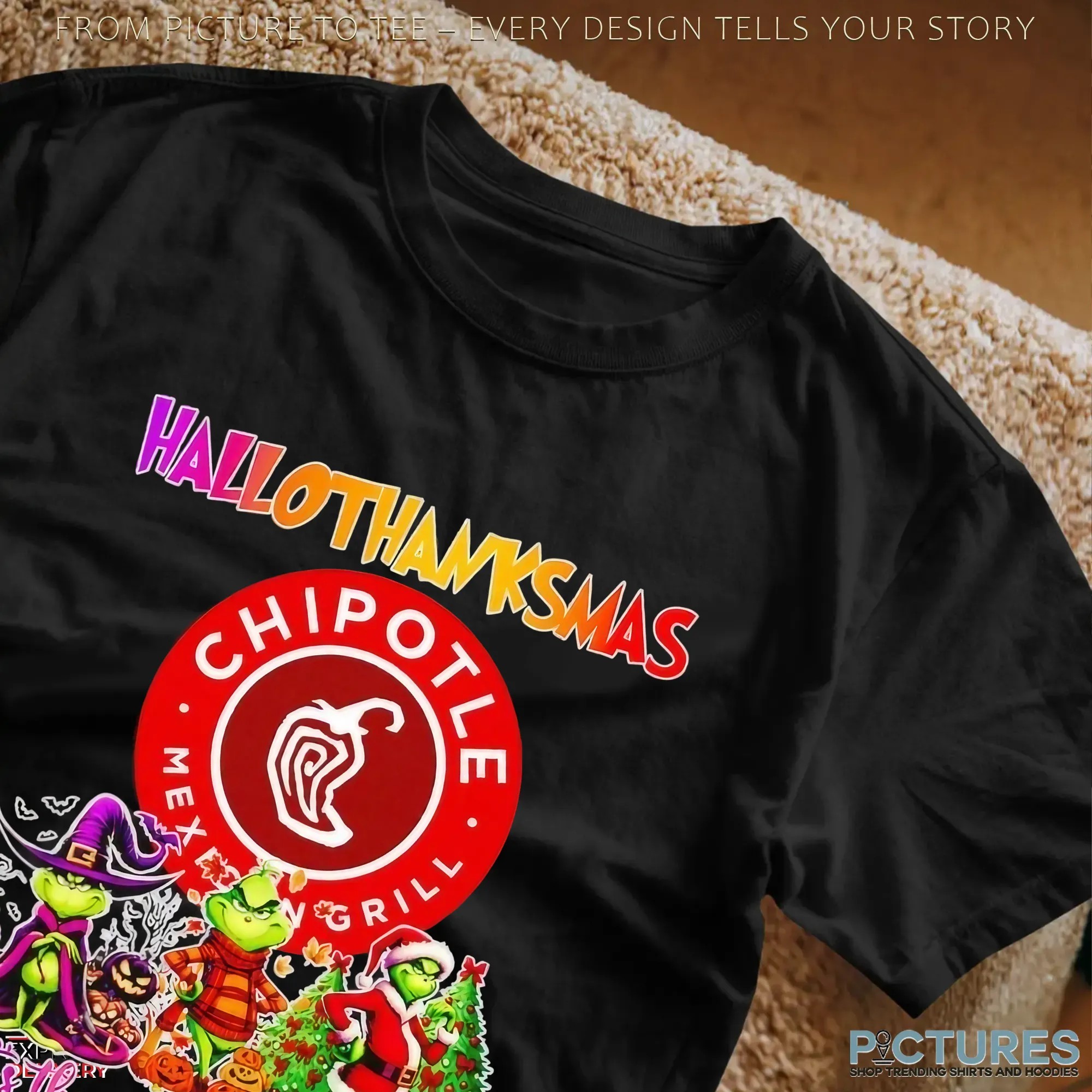 Grinch Chipotle Hallothanksmas It's The Most Wonderful Time Of The Year Halloween Christmas Mashup T Shirt