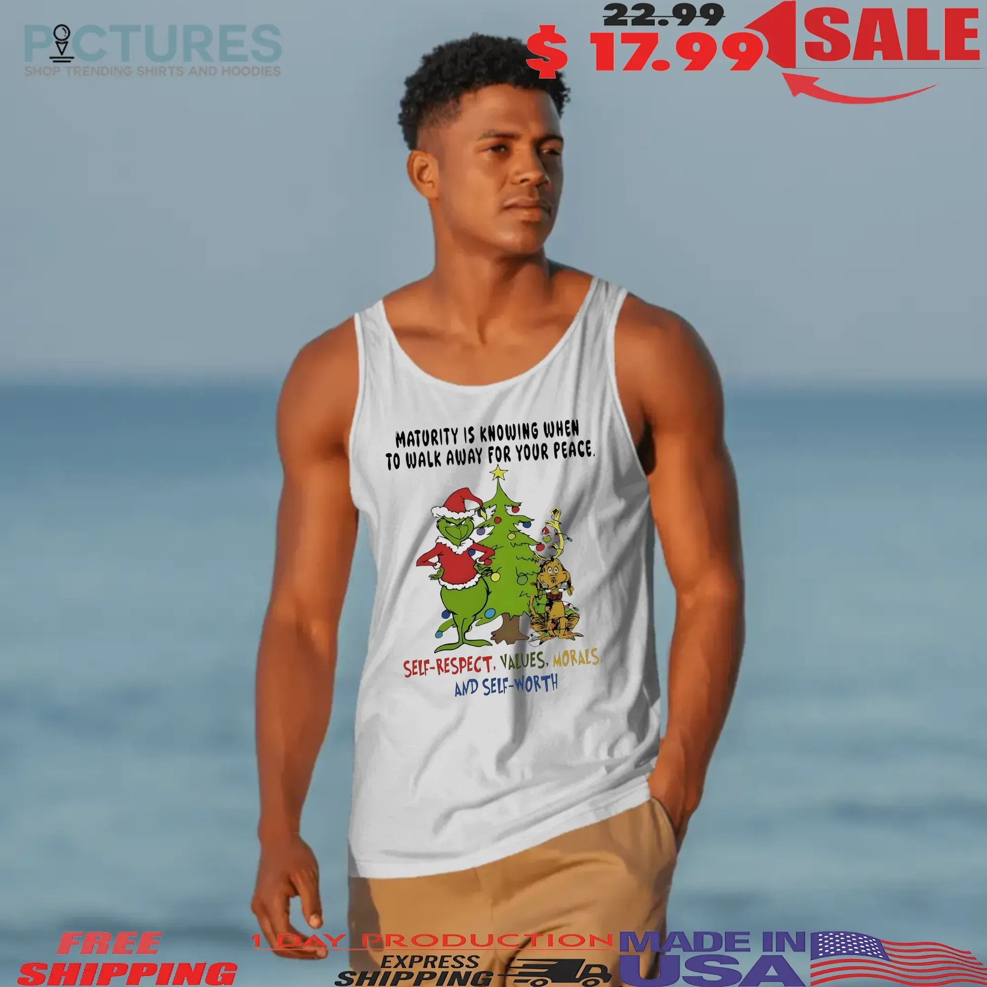 Grinch Christmas Tree Maturity Is Knowing When To Walk Away For Your Peace Self Worth T Shirt