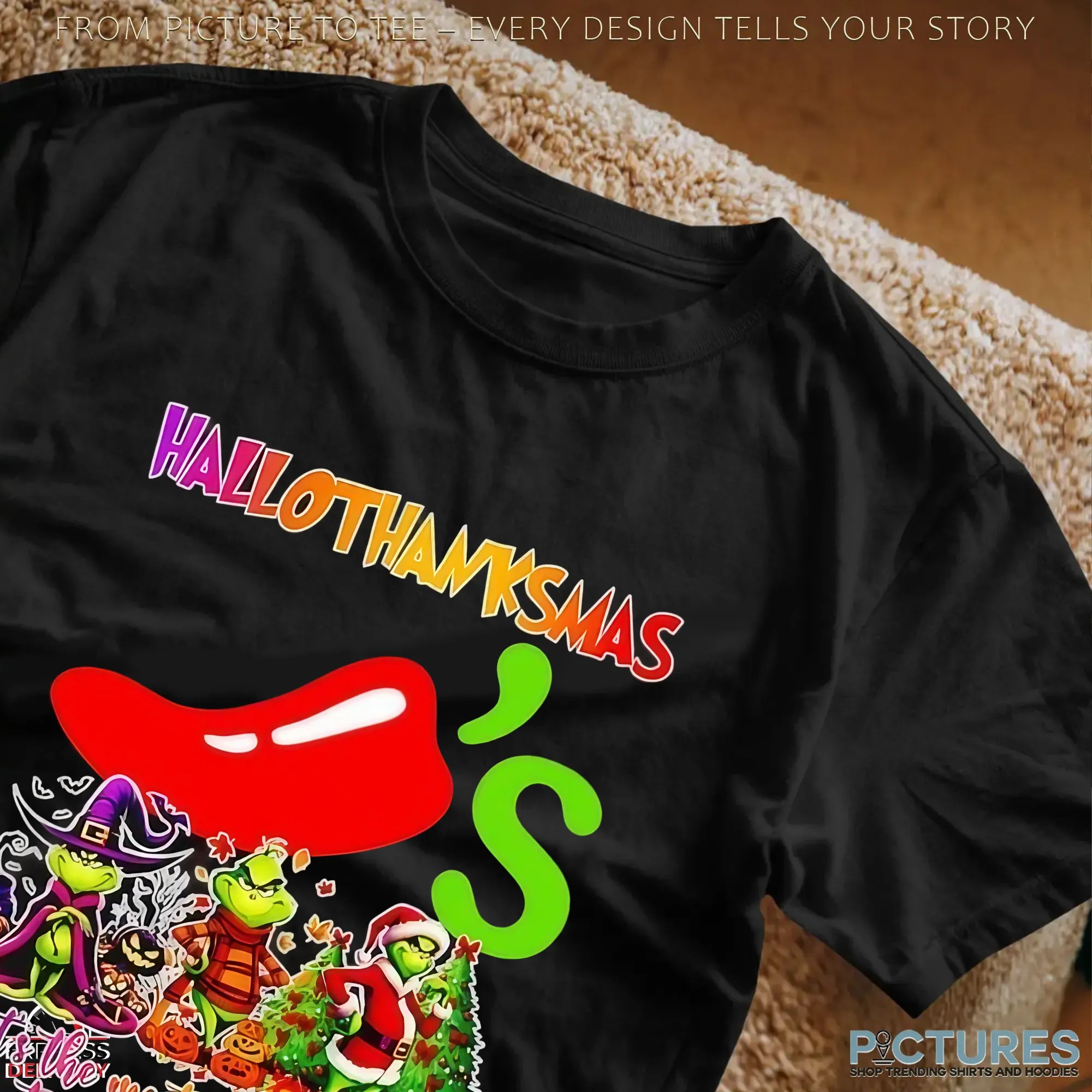 Grinch Hallothanksmas Chili's It's The Most Wonderful Time Of The Year Merry Christmas Mashup T Shirt