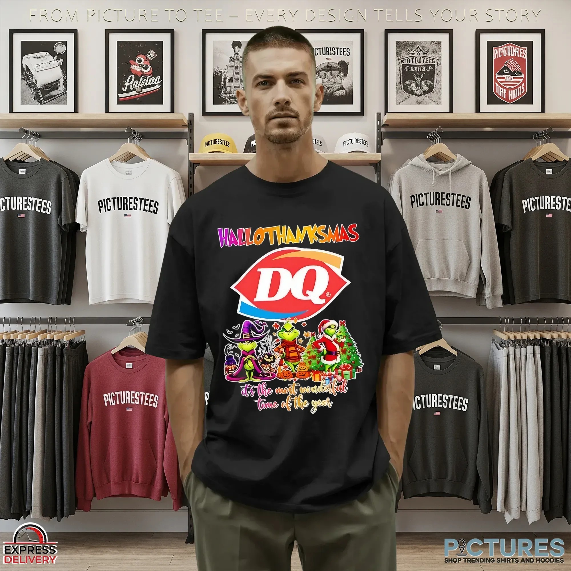 Grinch Hallothanksmas Dairy Queen It's The Most Wonderful Time Of The Year Halloween Christmas T Shirt