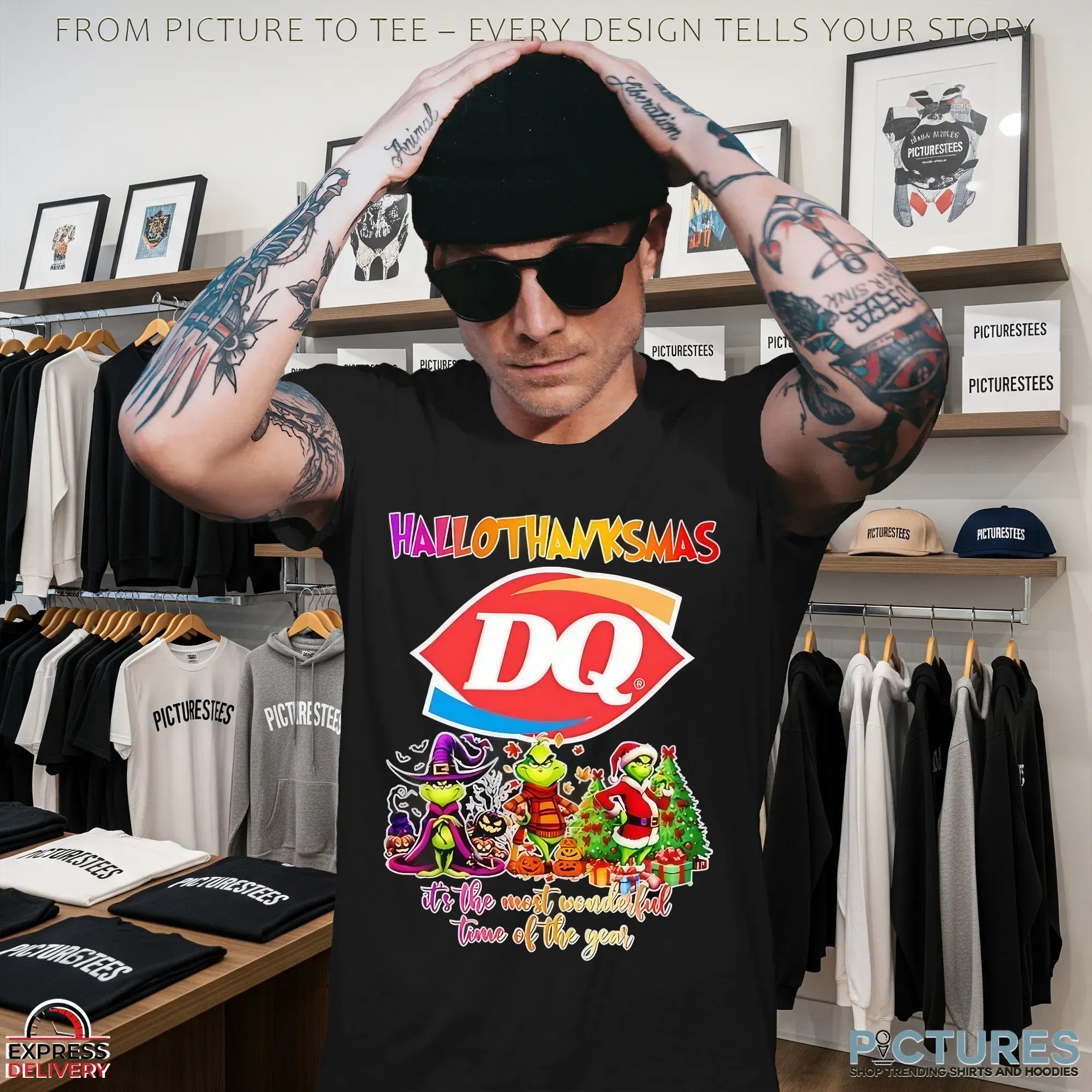 Grinch Hallothanksmas Dairy Queen It's The Most Wonderful Time Of The Year Halloween Christmas T Shirt