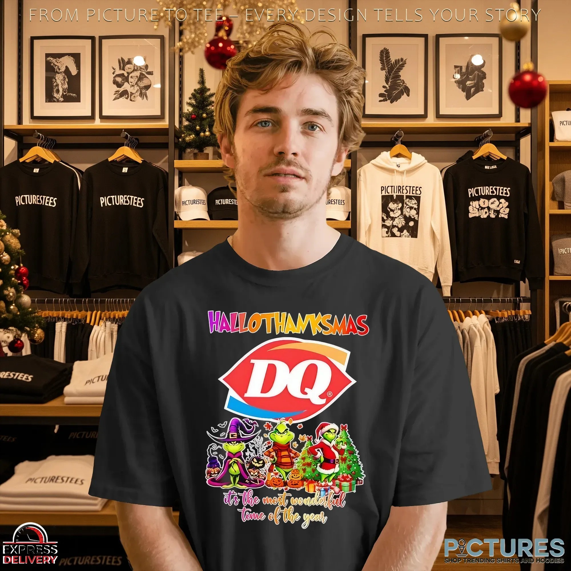 Grinch Hallothanksmas Dairy Queen It's The Most Wonderful Time Of The Year Halloween Christmas T Shirt