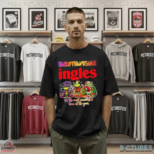Grinch Hallothanksmas Ingles It's The Most Wonderful Time Of The Year Christmas Mashup T Shirt