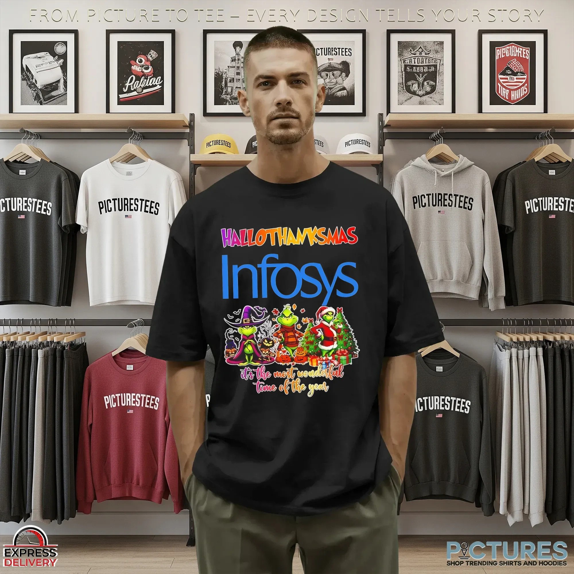 Grinch Hallothanksmas X Infosys It's The Most Wonderful Time Of The Year Christmas T Shirt