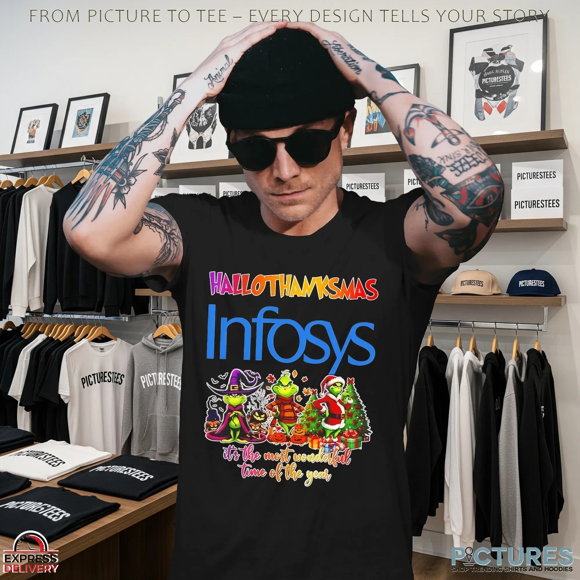 Grinch Hallothanksmas X Infosys It's The Most Wonderful Time Of The Year Christmas T Shirt