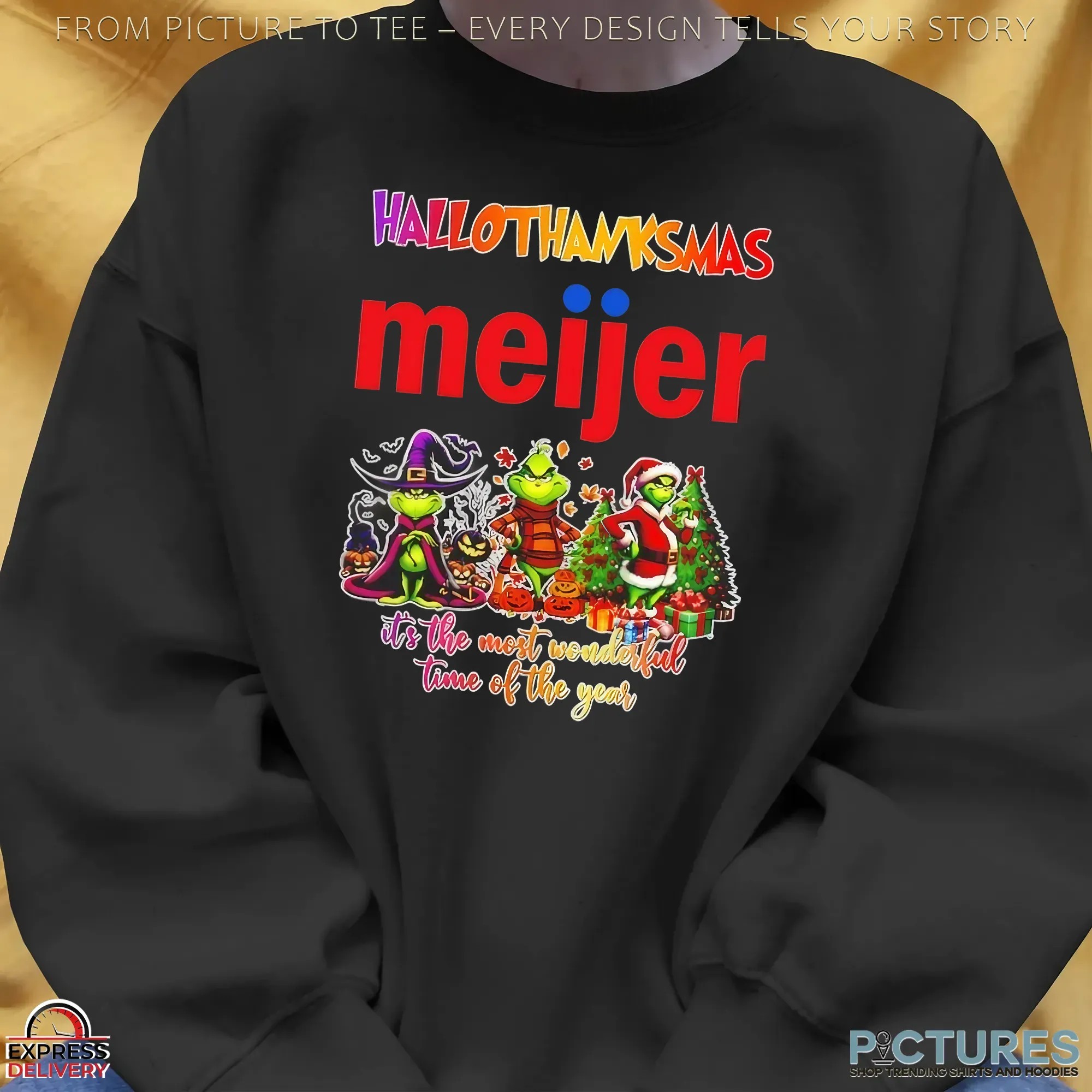 Grinch Hallothanksmas X Meijer It's The Most Wonderful Time Of The Year Christmas Mashup T Shirt