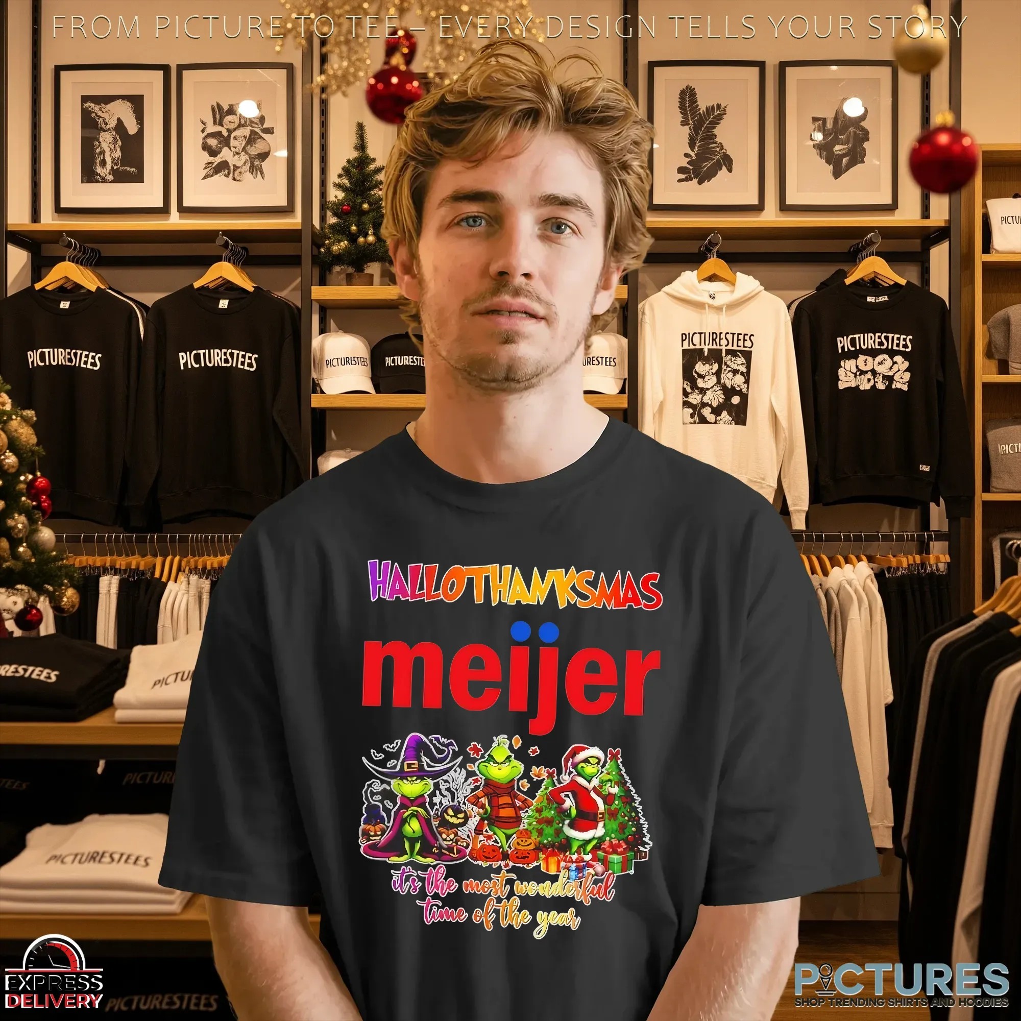 Grinch Hallothanksmas X Meijer It's The Most Wonderful Time Of The Year Christmas Mashup T Shirt