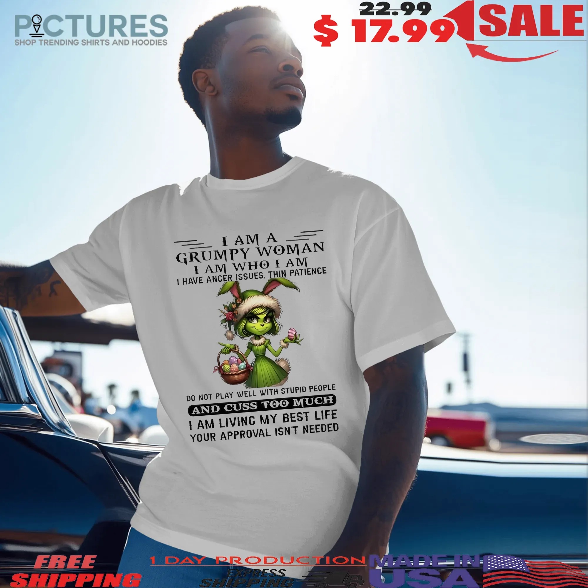 Grinch I Am A Grumpy Woman I Am Who I Am I Have Anger Issues Thin Patience Meme T Shirt