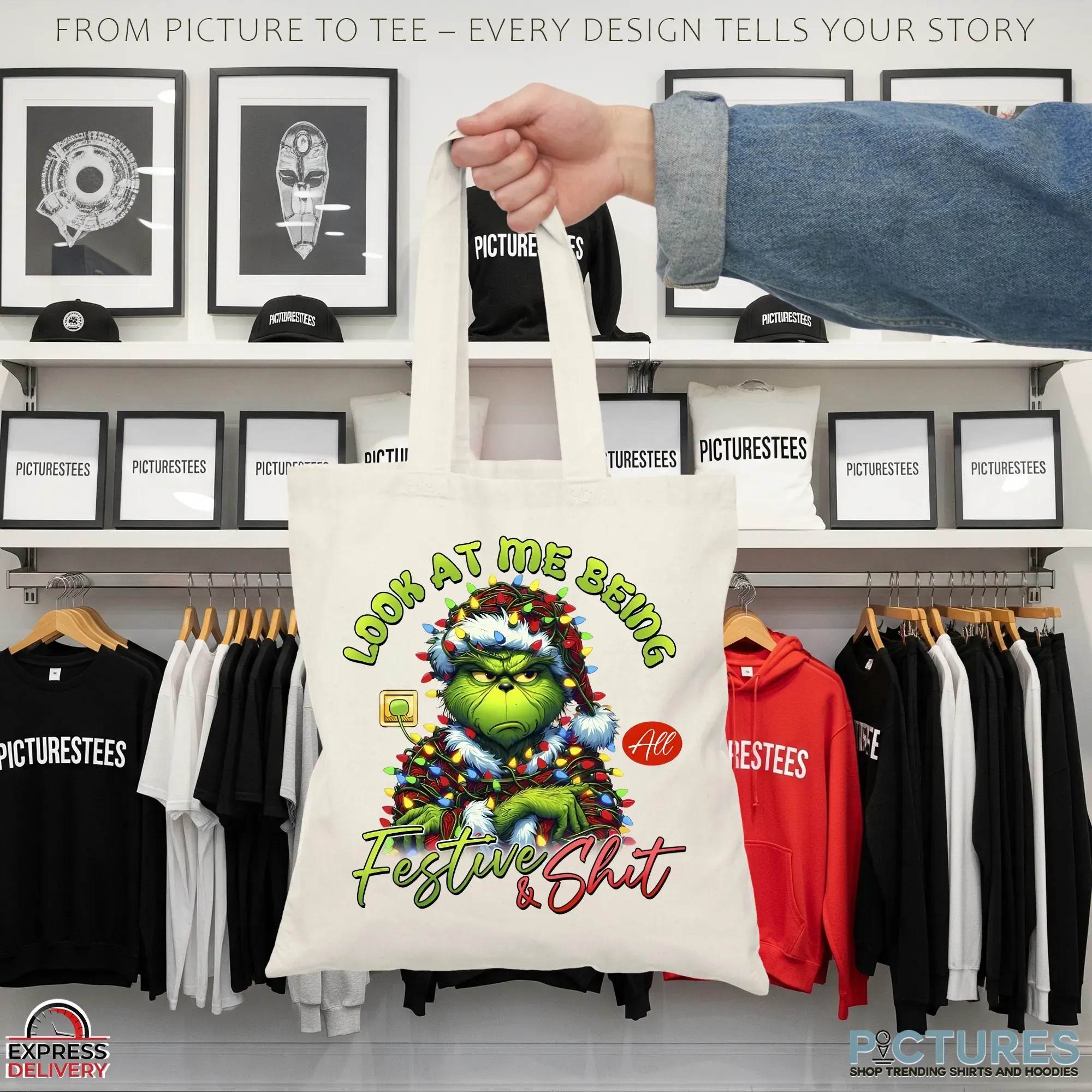 Grinch Look At Me Being All Festive And Shit Christmas T Shirt