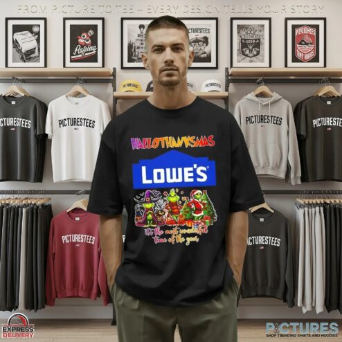 Grinch Lowe's Hallothanksmas It's The Most Wonderful Time Of The Year Happy Christmas Mashup T Shirt