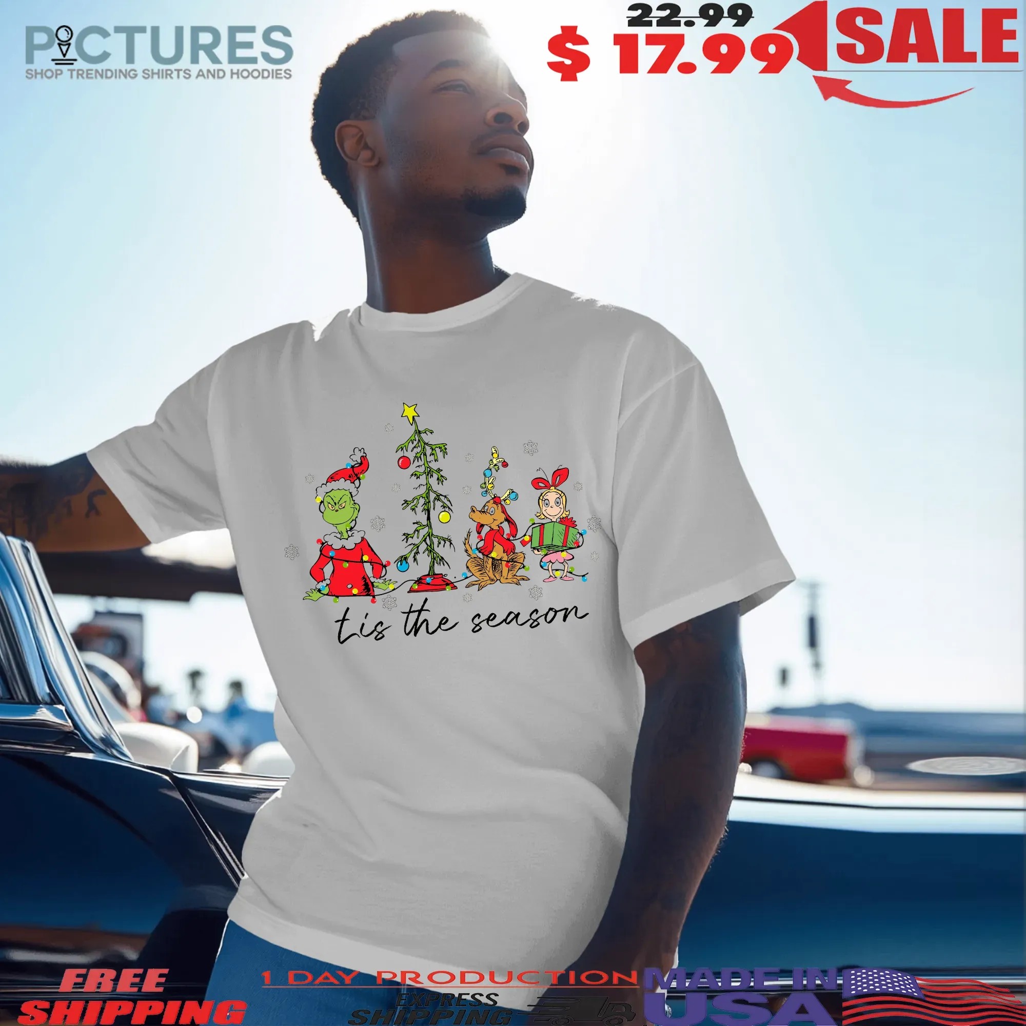 Grinch Tis The Season Christmas T Shirt