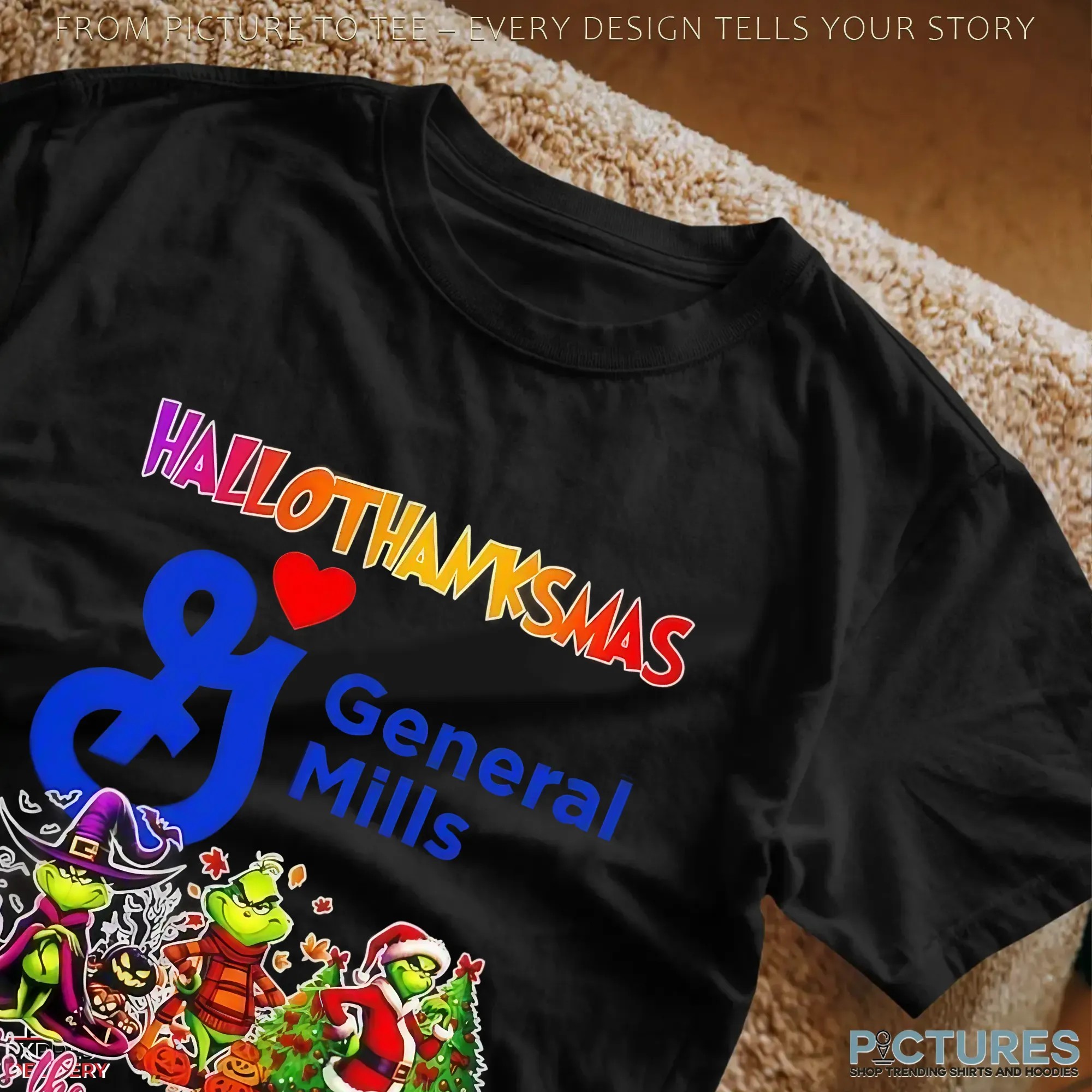 Hallothanksmas General Mills X Grinch It's The Most Wonderful Time Of The Year Christmas Mashup T Shirt