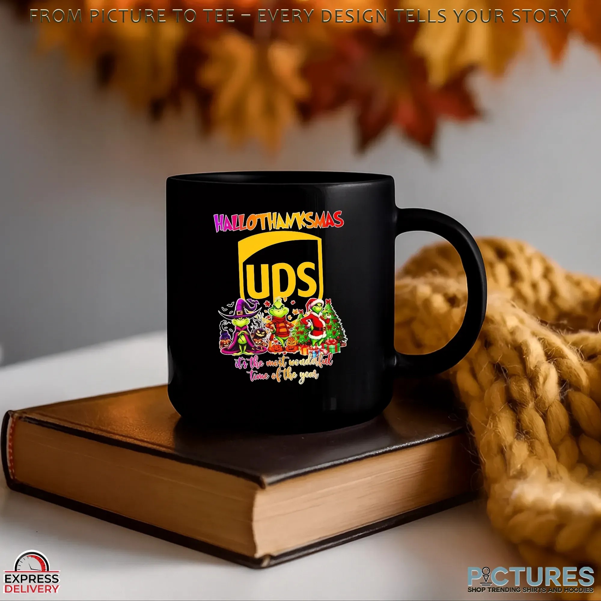 Hallothanksmas UPS X Grinch It's The Most Wonderful Time Of The Year Halloween Christmas T Shirt