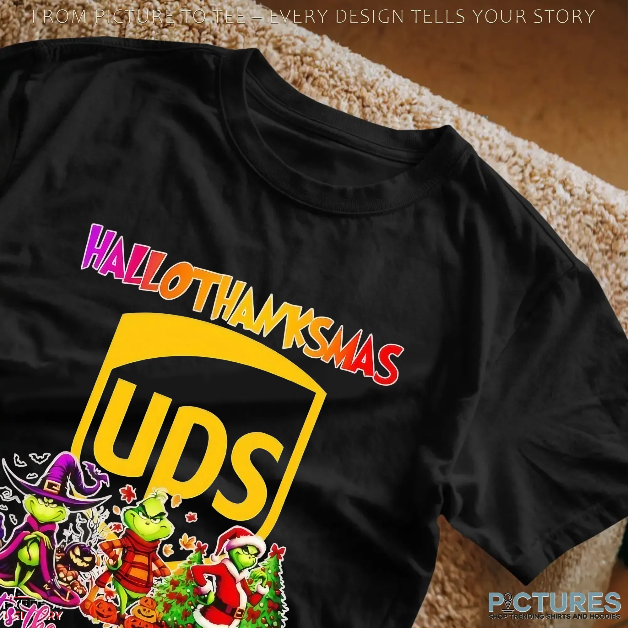 Hallothanksmas UPS X Grinch It's The Most Wonderful Time Of The Year Halloween Christmas T Shirt