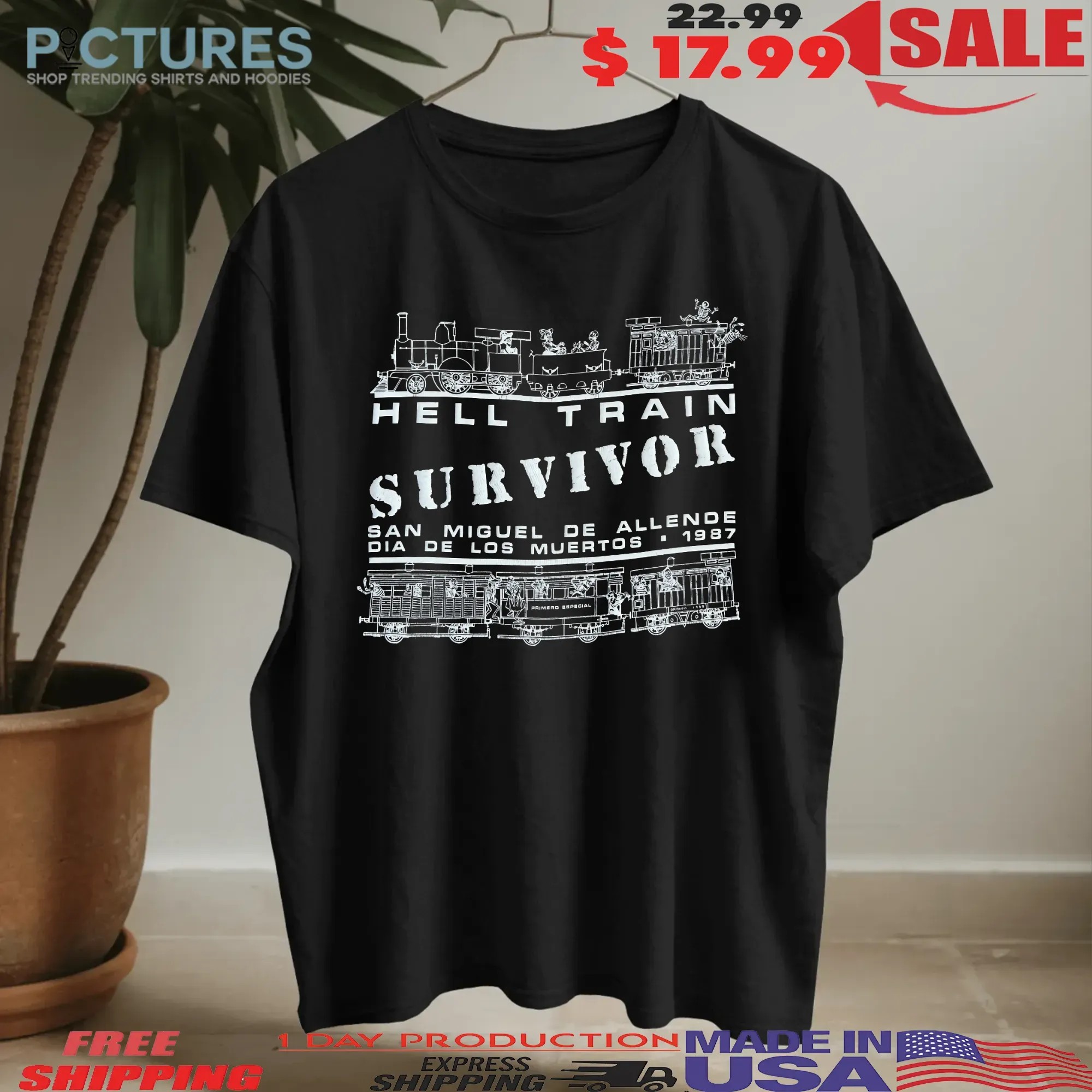 Hell Train Survivor Mexico Day Of The Dead 1987 T Shirt