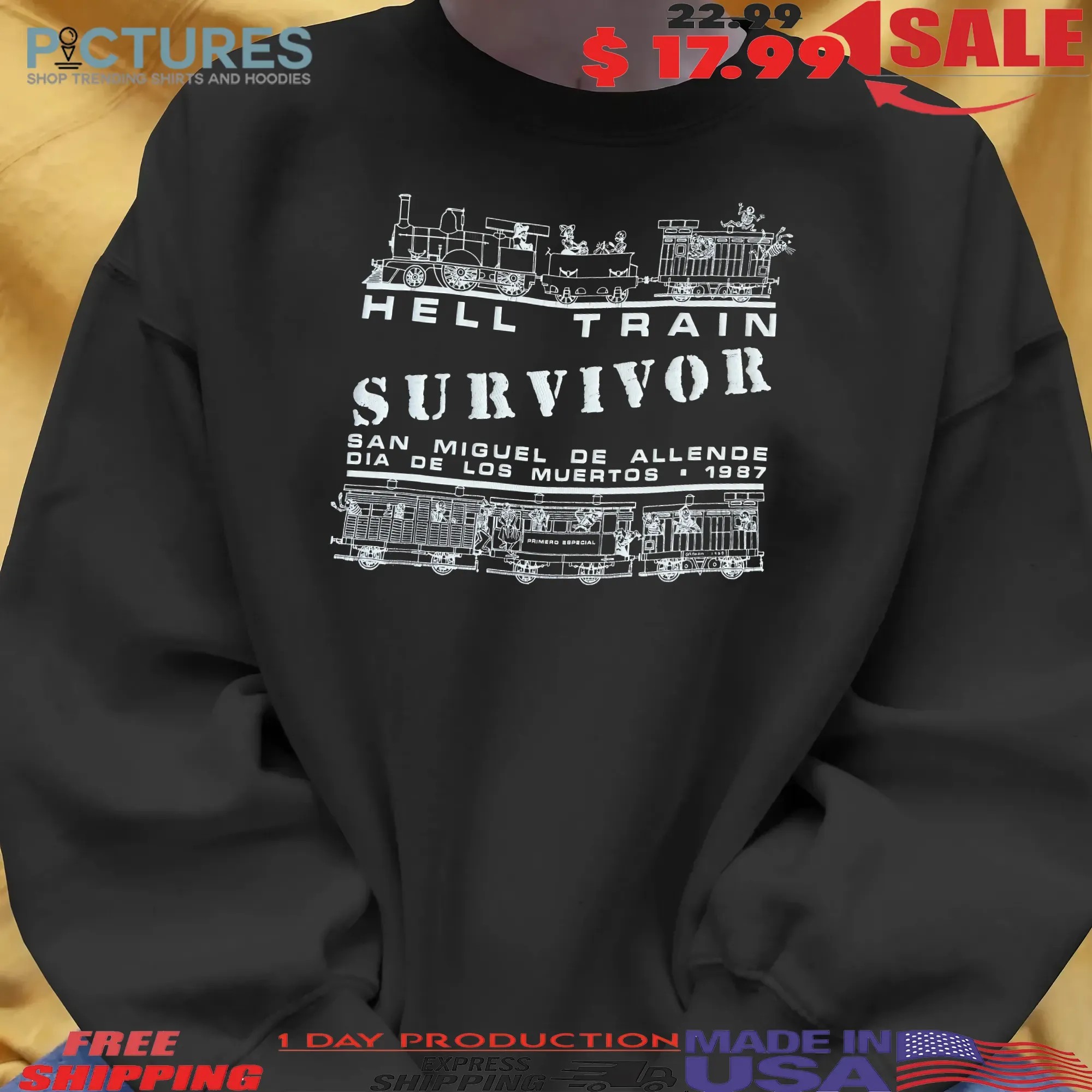 Hell Train Survivor Mexico Day Of The Dead 1987 T Shirt