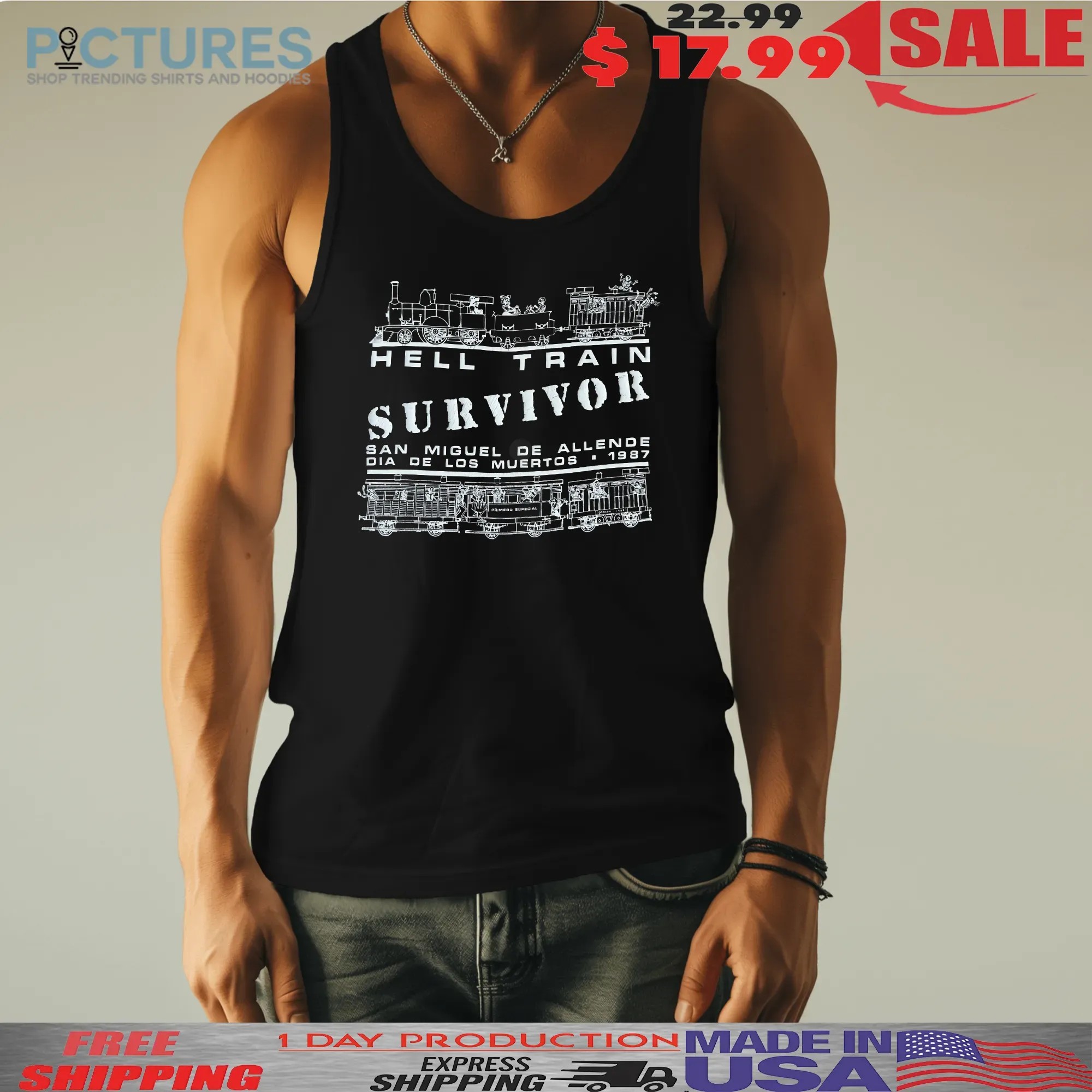 Hell Train Survivor Mexico Day Of The Dead 1987 T Shirt