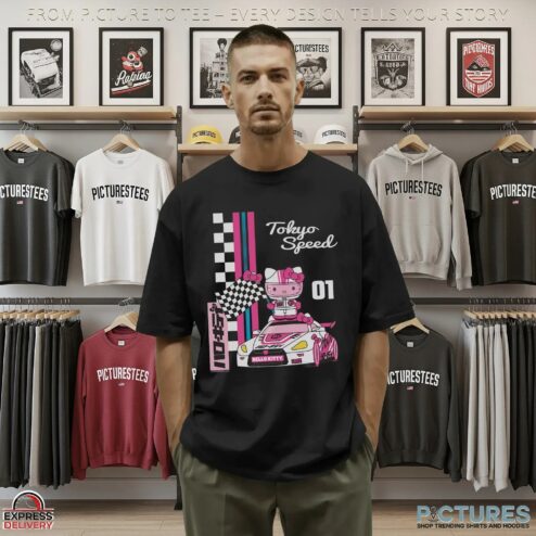Hello Kitty And Friends Checkered Flag Tokyo Speed Graphic T Shirt