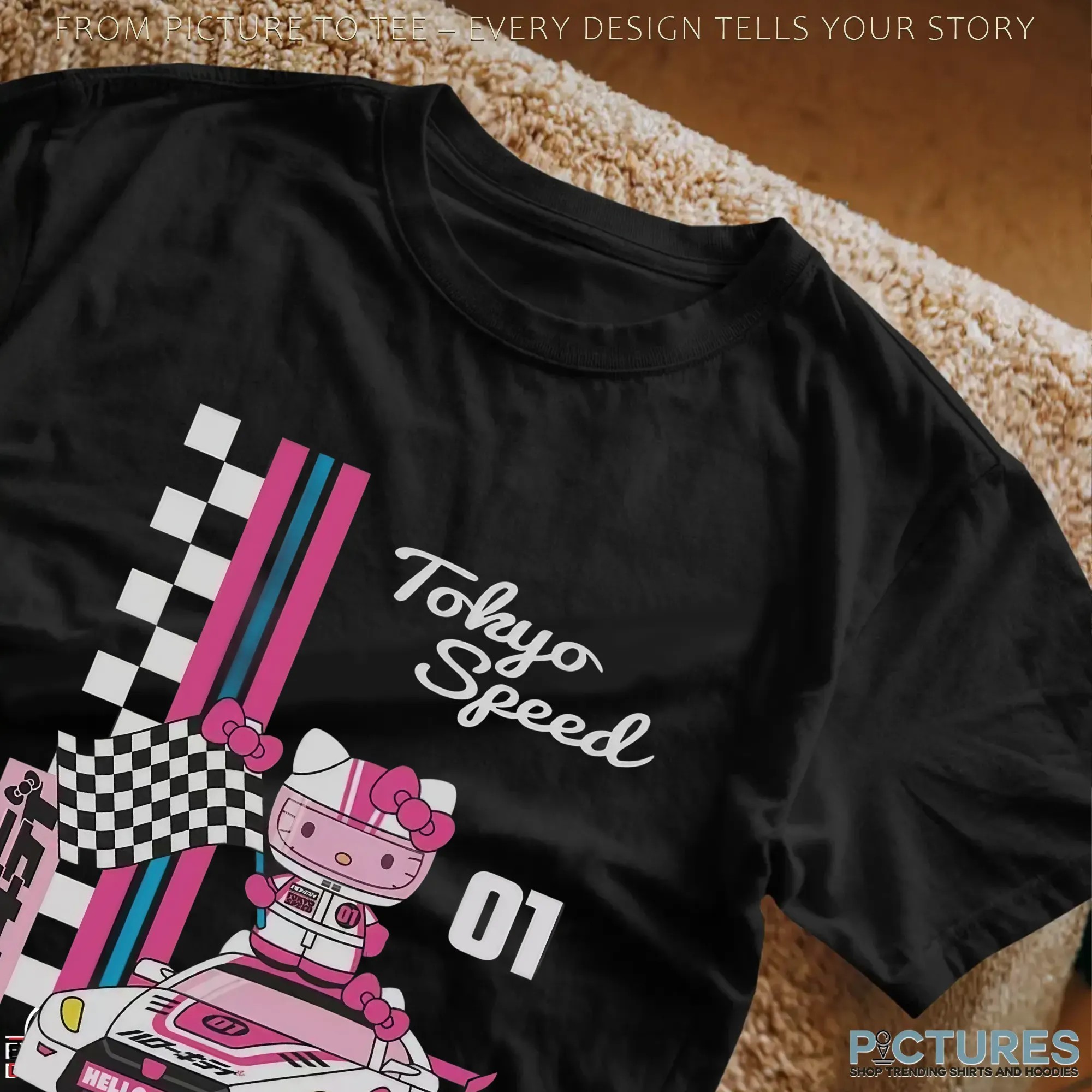 Hello Kitty And Friends Checkered Flag Tokyo Speed Graphic T Shirt