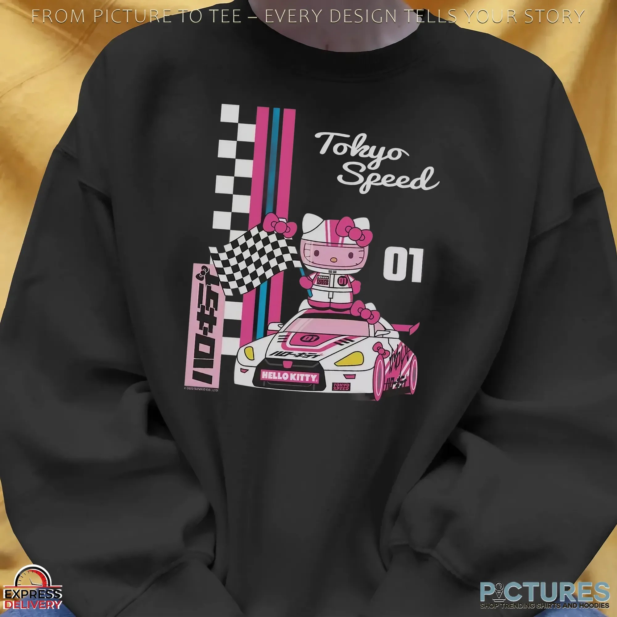 Hello Kitty And Friends Checkered Flag Tokyo Speed Graphic T Shirt
